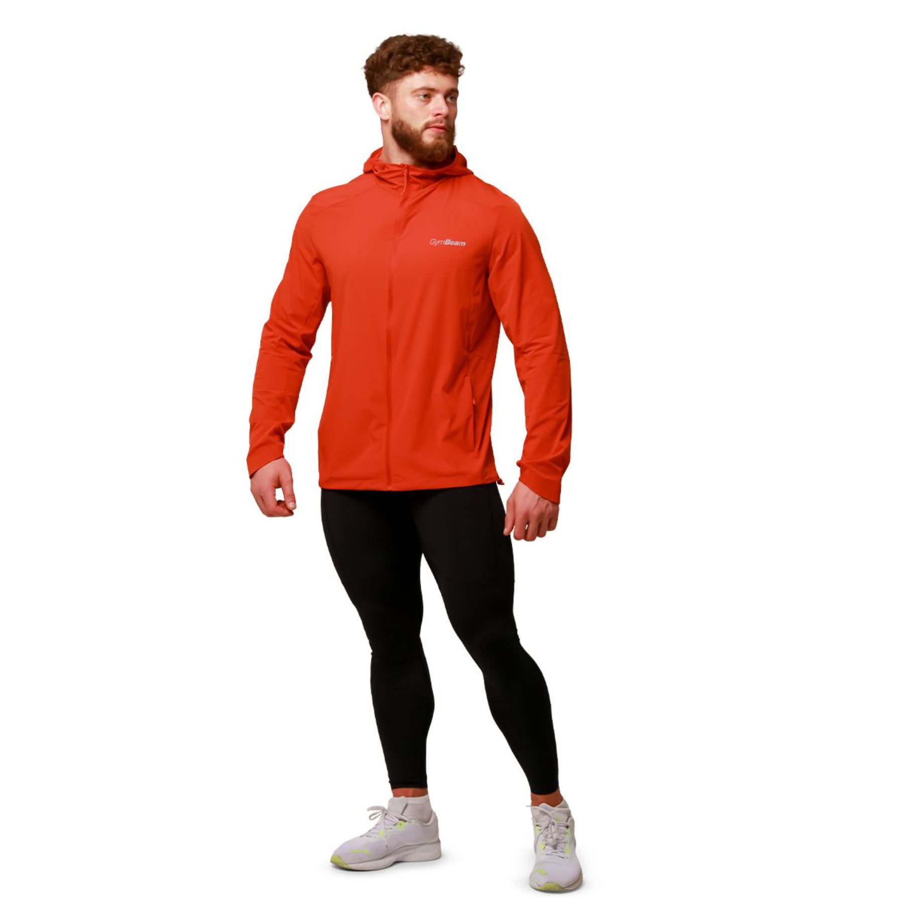 GymBeam PULSE Laufjacke wasserdicht Trainingsjacke DWR-Imprägniert Orange Gr. S