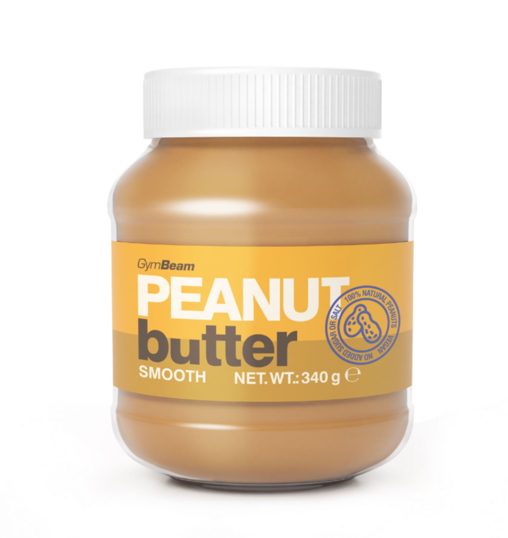 GymBeam Natürliche Erdnussbutter Cremiger Erdnussaufstrich mit Erdnussstücke & ohne Nussstücke Vegan