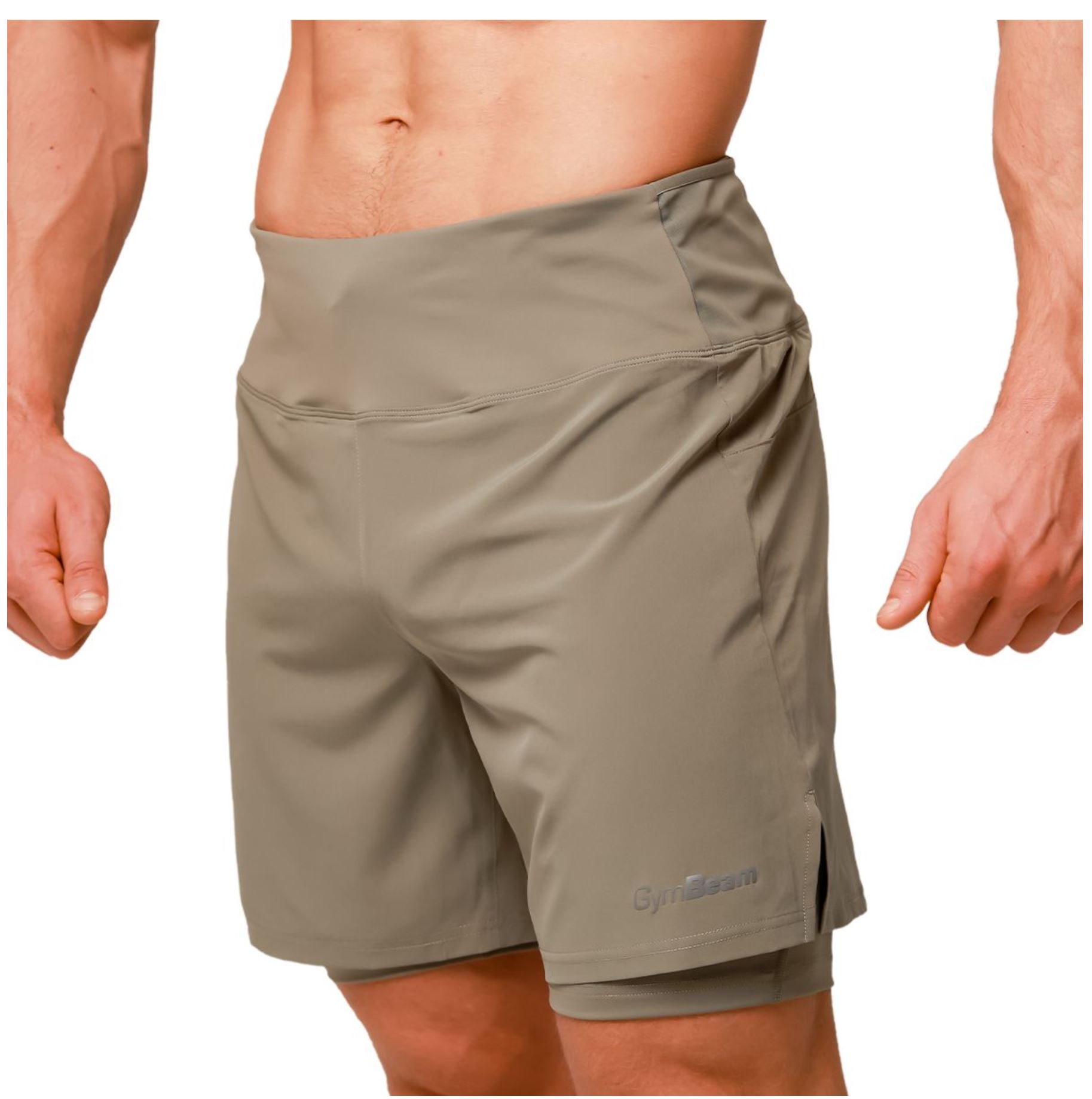 GymBeam PULSE Laufshorts 2in1 atmungsaktiv & schnelltrocknend mit Rückentasche