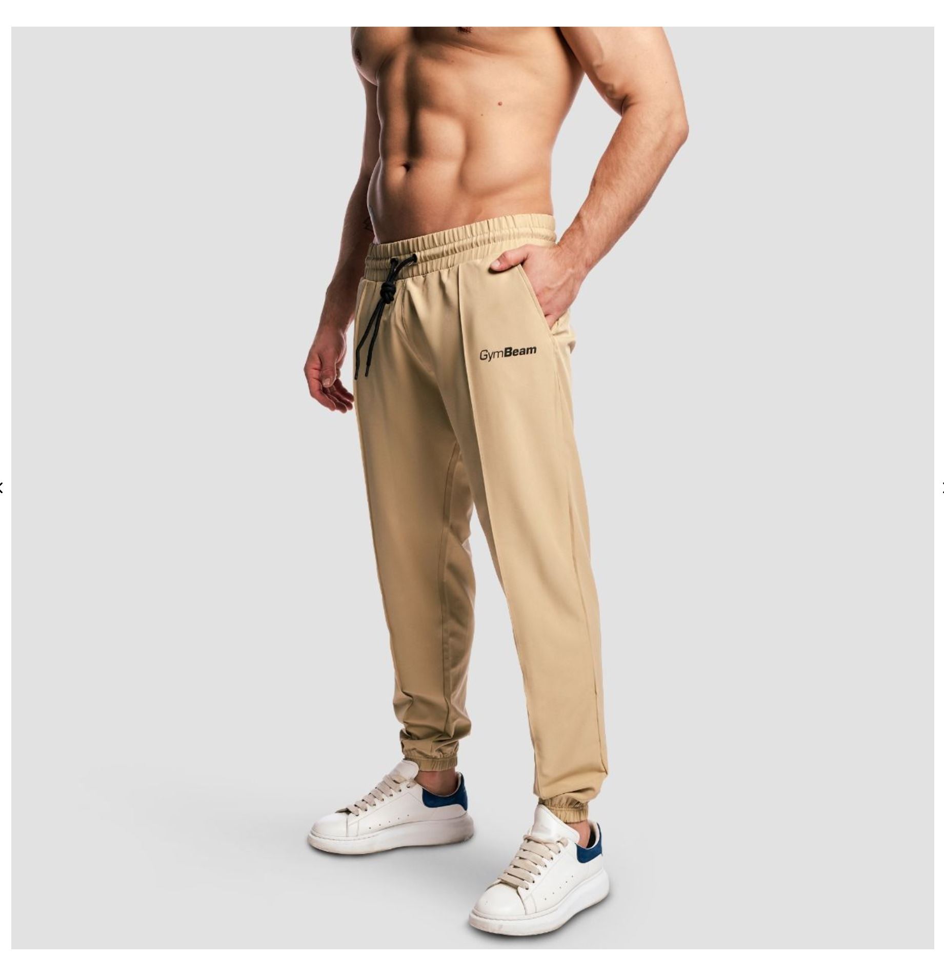 GymBeam ARC Hose in beige für Herren mit Knöchelbund bequeme Männerhose im Joggerschnitt Gr. S
