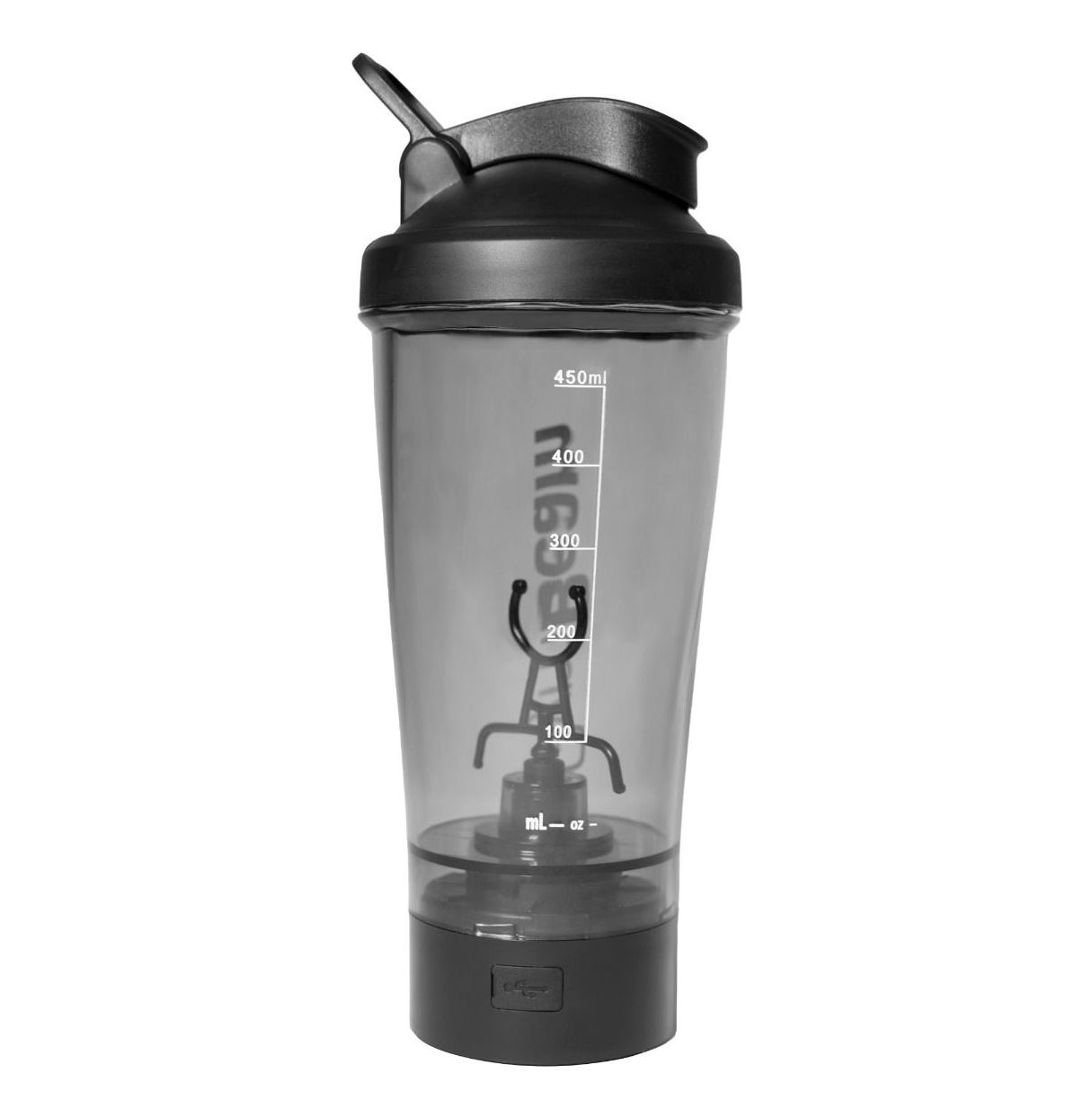 GymBeam elektrischer Shaker mit LED-Licht tragbarer Proteinshaker Elektro-Shaker 450 ml