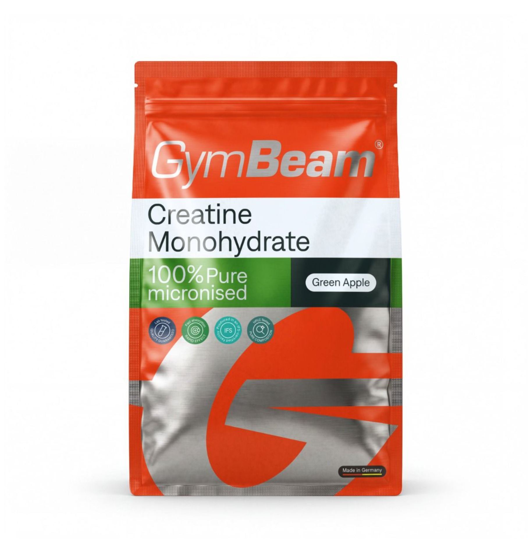 GymBeam 100% Kreatin-Monohydrat reines Creatin mit Grüner-Apfel Geschmack 250 g
