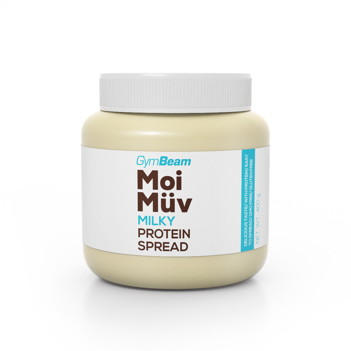 GymBeam MoiMüv Proteinaufstrich ohne zugesetztem Zucker Milky 400 g