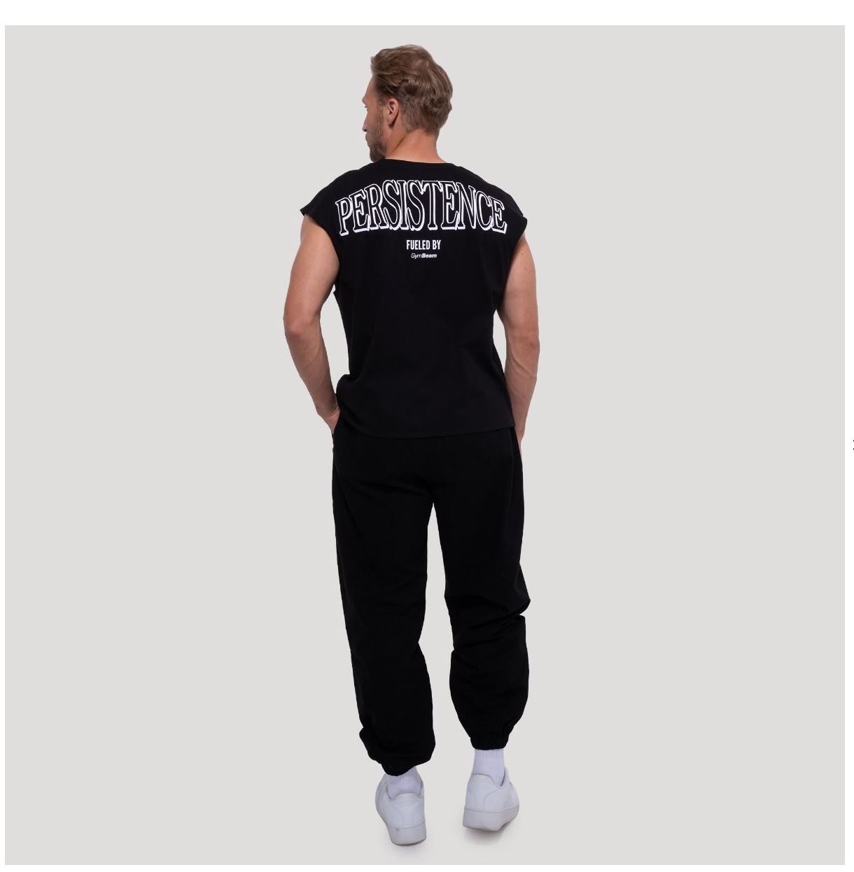 GymBeam Tank Top schwarz Persistence oversized Herren TankTop atmungsaktiv 100% Baumwolle Gr. L