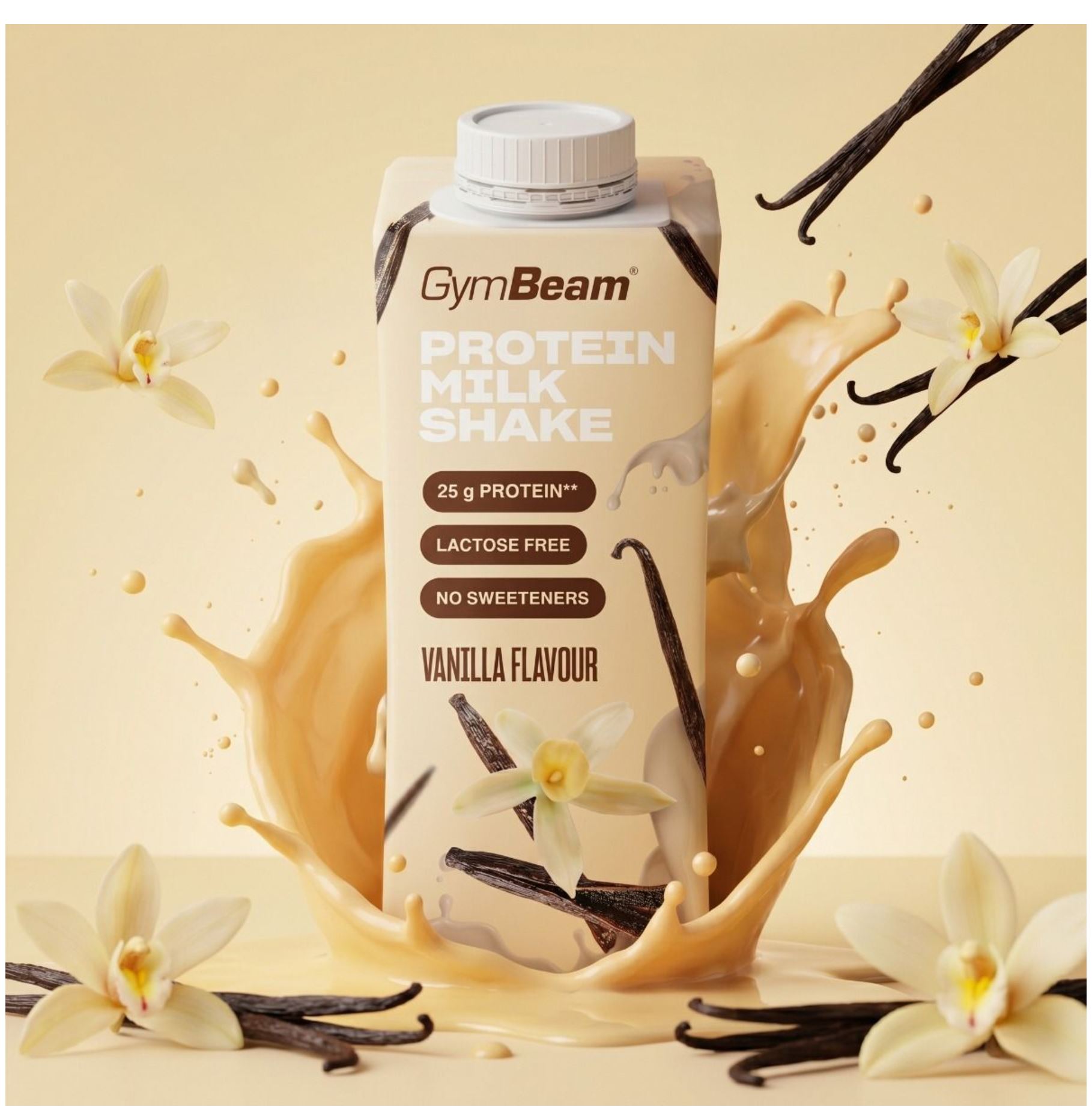 GymBeam MoiMüv Protein-Milchshake Fertiggetränk als Proteinshake mit 25g Protein Vanille 250 ml