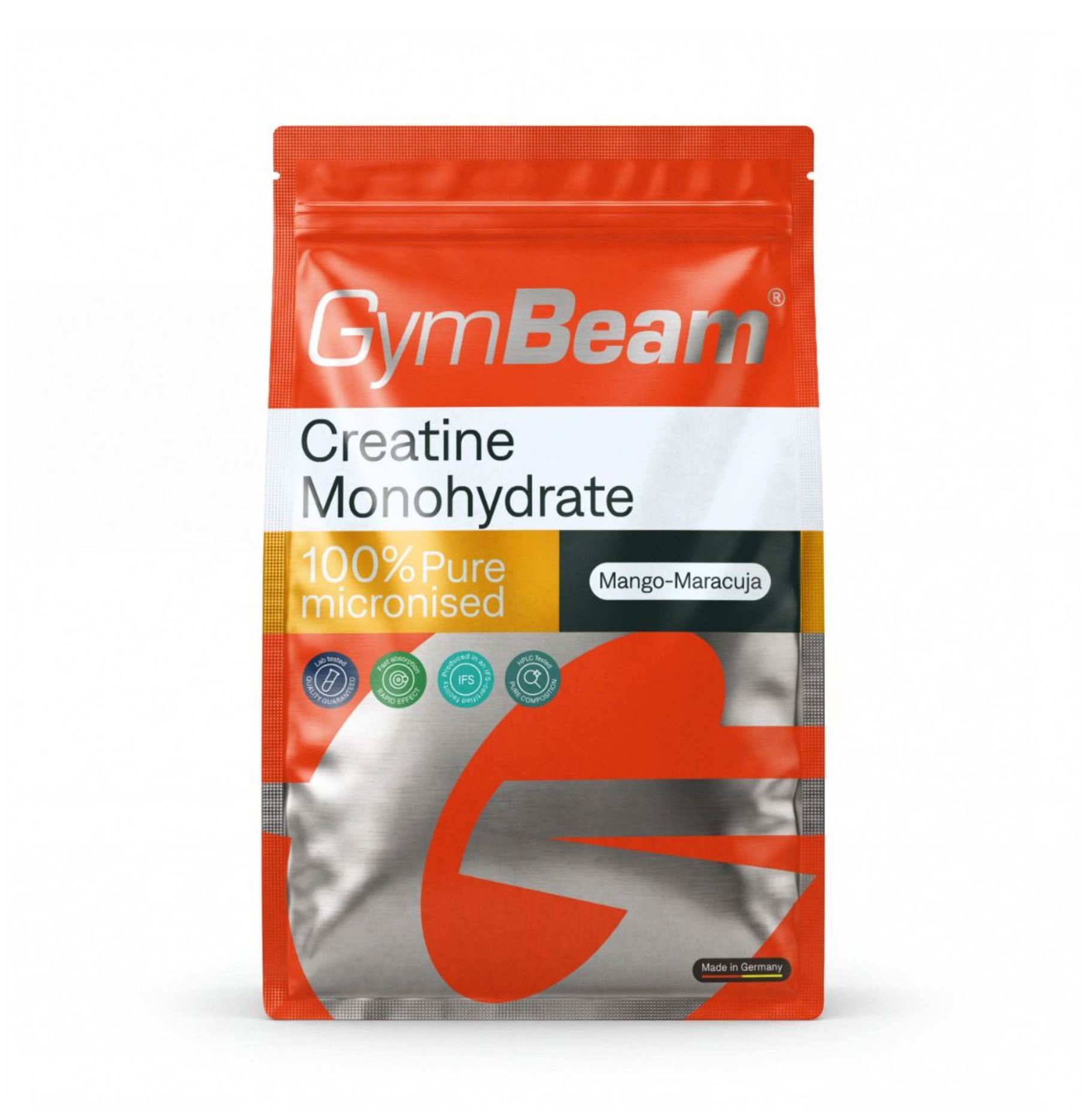 GymBeam 100% Kreatin-Monohydrat reines Creatin mit Mango-Maracuja Geschmack 250 g