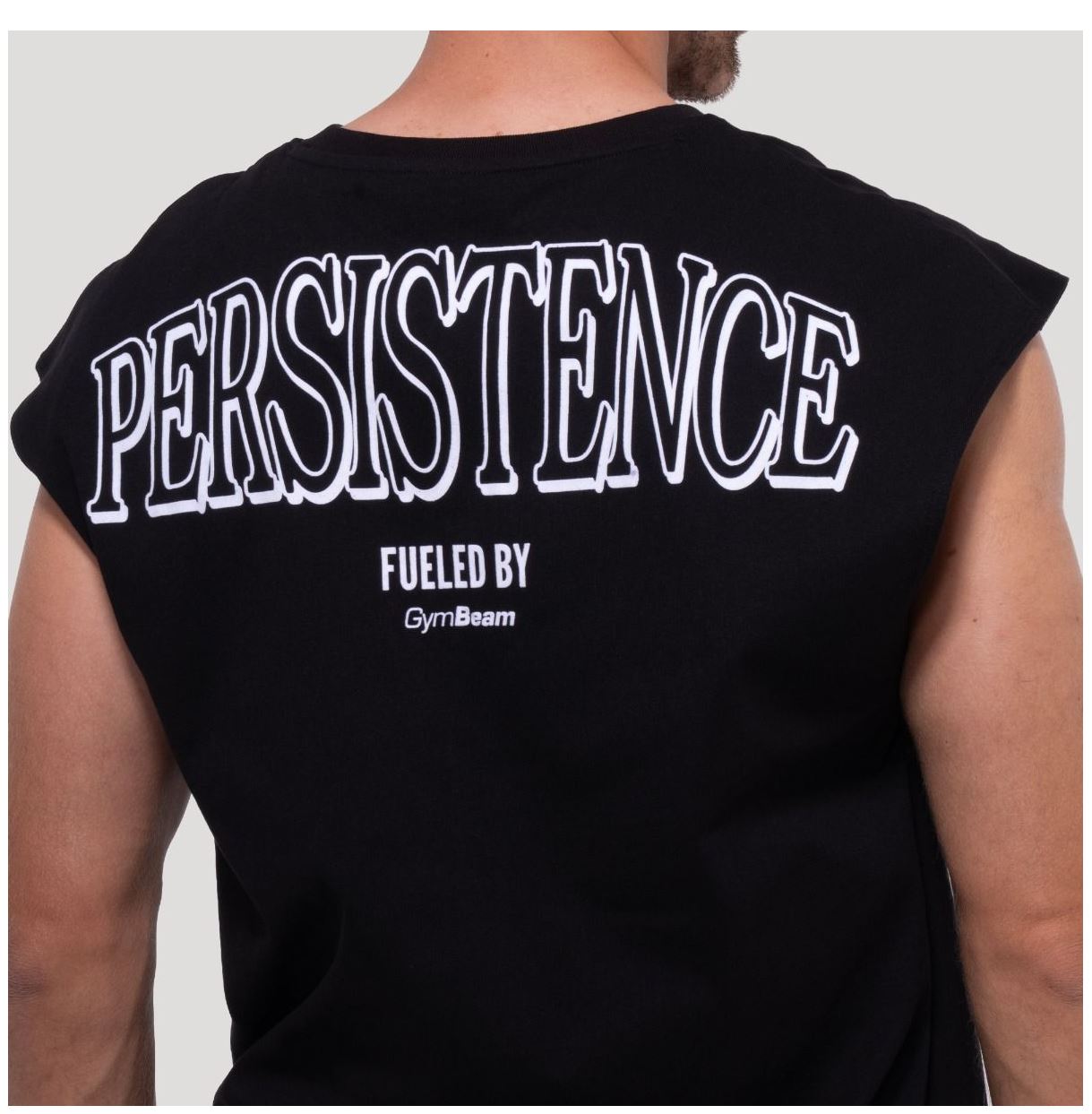 GymBeam Tank Top schwarz Persistence oversized Herren TankTop atmungsaktiv 100% Baumwolle Gr. L