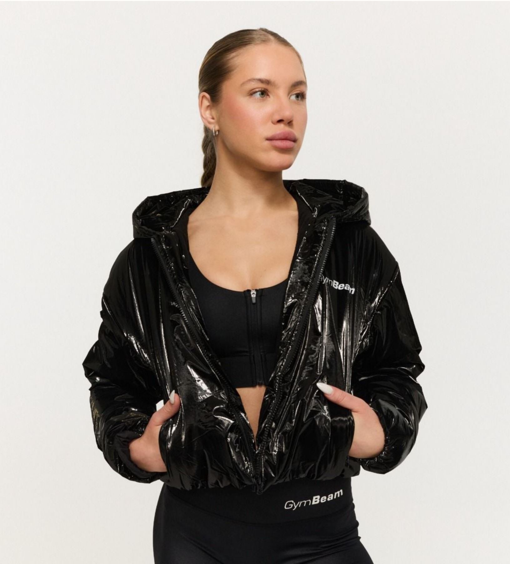 GymBeam PRIME Jacke mit Holo-Effekt & leichtem Fleece-Innenfutter