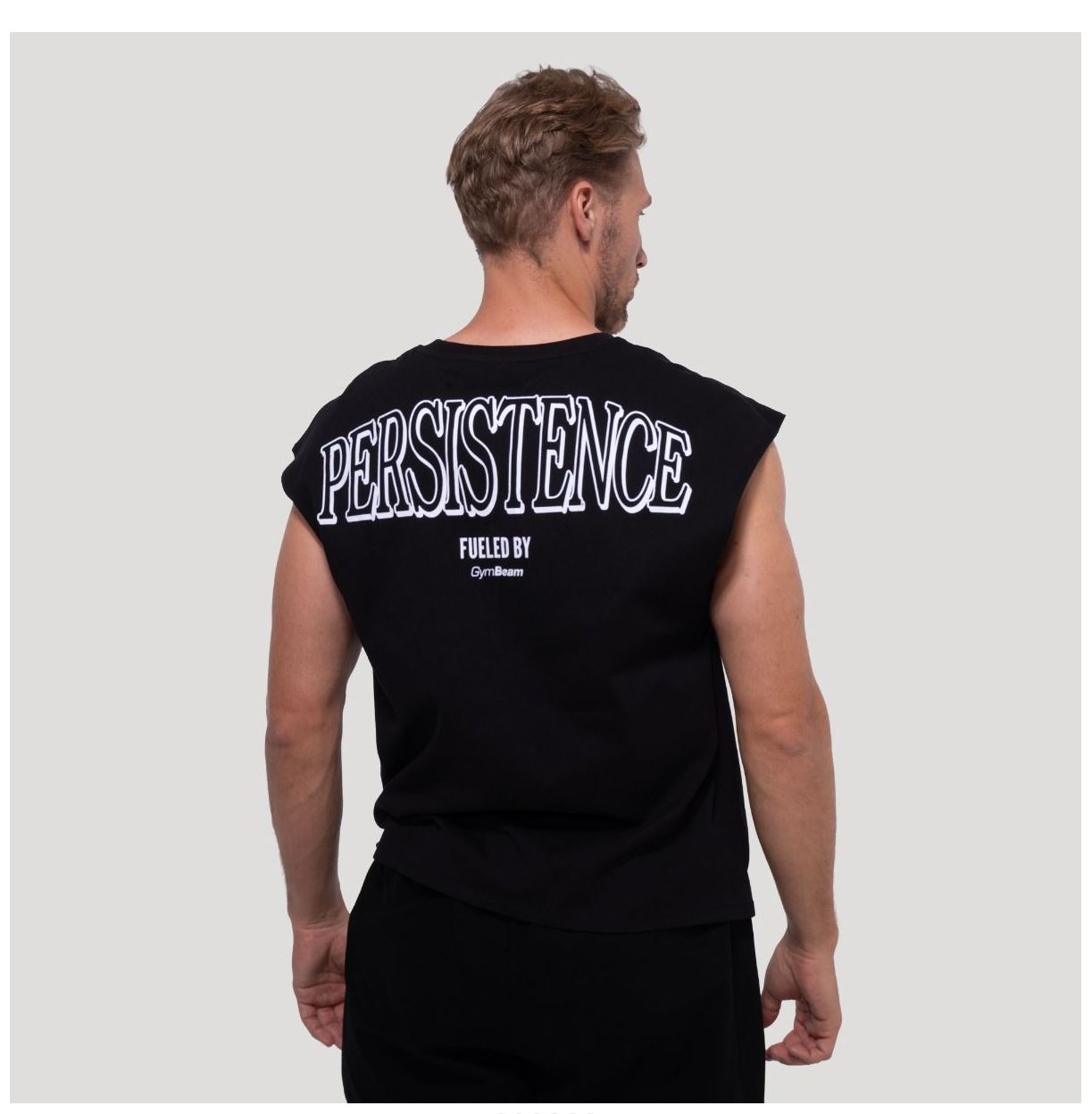 GymBeam Tank Top schwarz Persistence oversized Herren TankTop atmungsaktiv 100% Baumwolle Gr. L