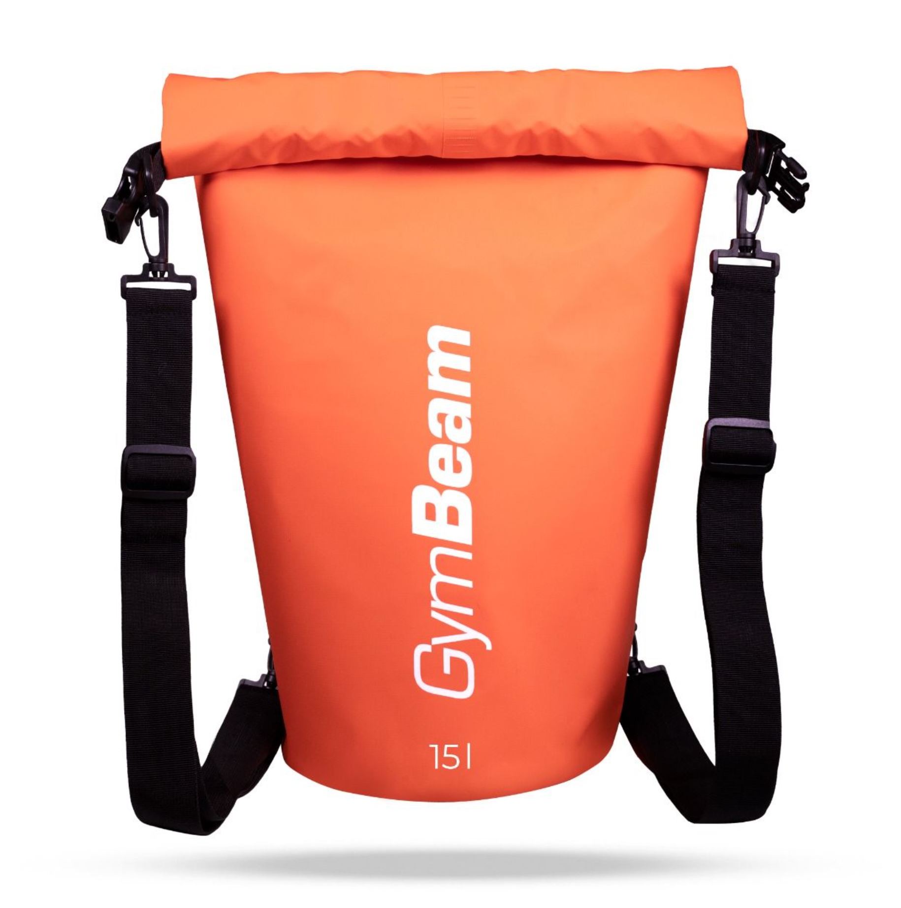 GymBeam Wasserdichter Trockensack 15 Liter mit Zertifikat Trockenrucksack IPX6 Orange