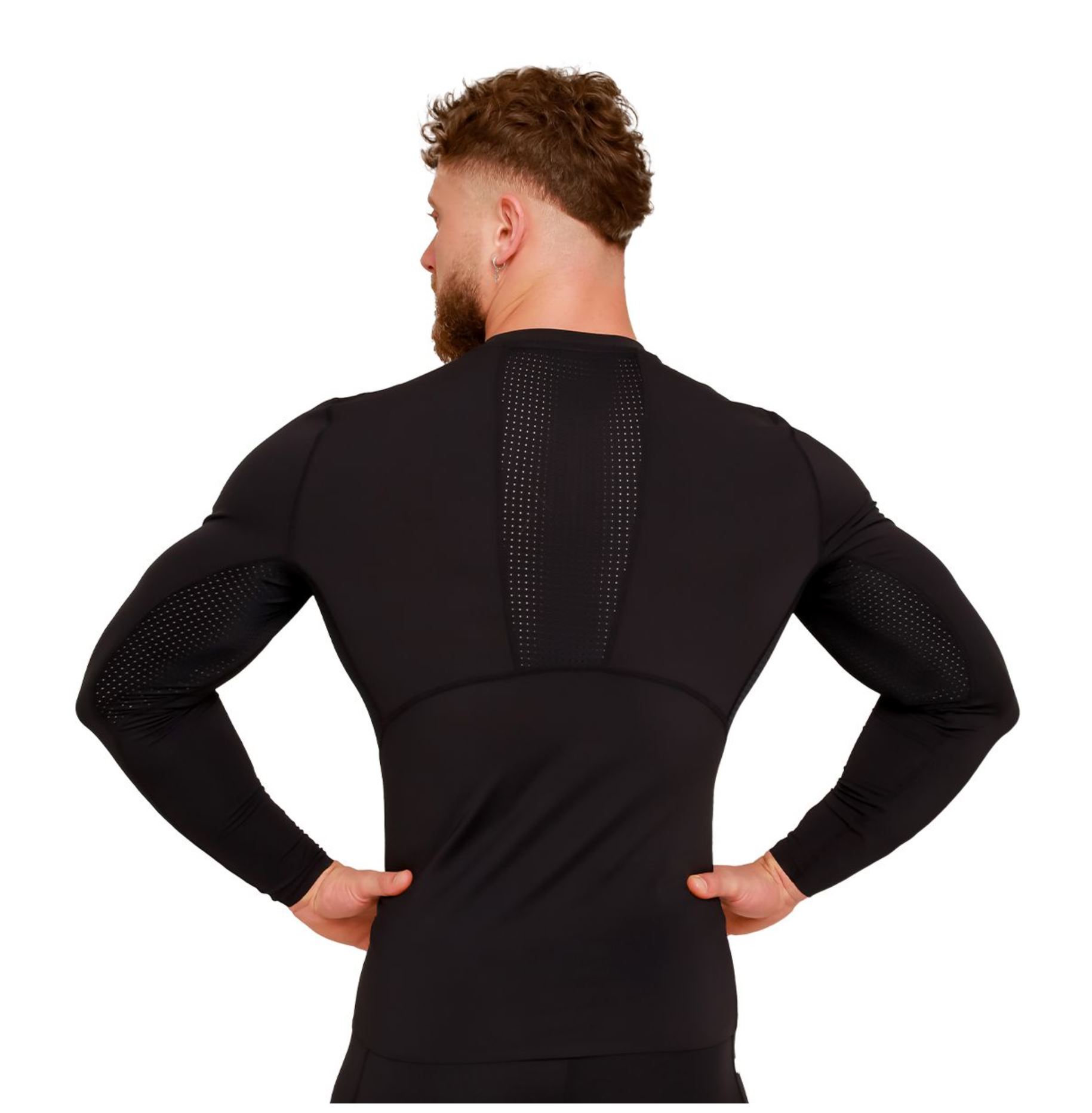 GymBeam High Kompressions‑T-Shirt schwarz für Bodybuilder Kompressionsshirt mit 3-fach Belüftungssystem Gr. S