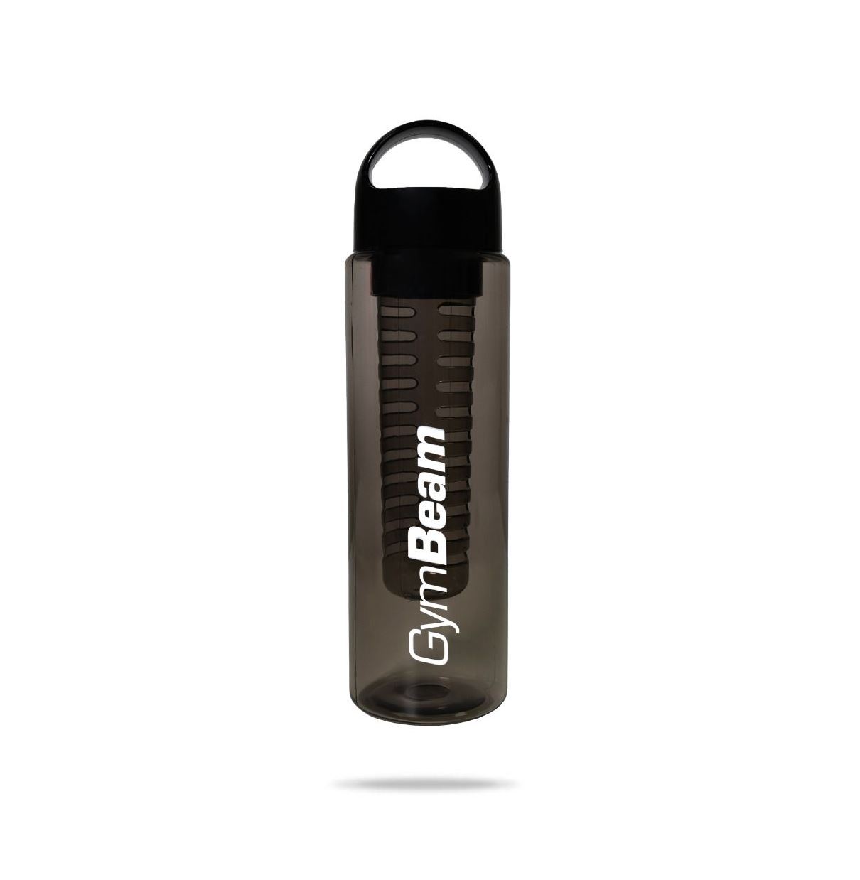 GymBeam Infuser Trinkflasche mit Aufgussfilter Sportflasche leicht durchsichtigt mit Filter All-Black 700 ml