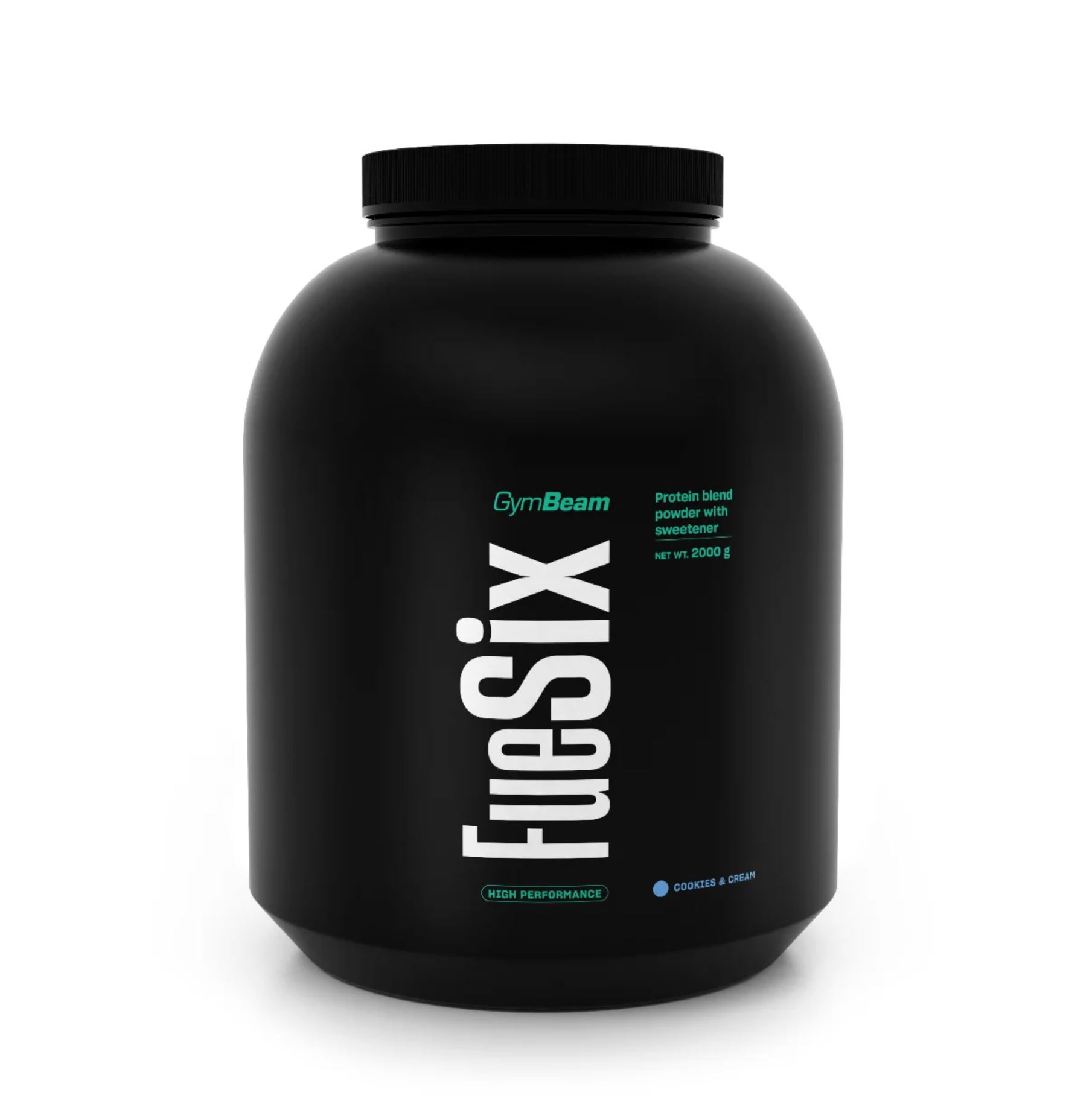 GymBeam FueSix 6 Proteinquellen in einem Premium-Multiproteinpulver Cookies & Creme 2000 g