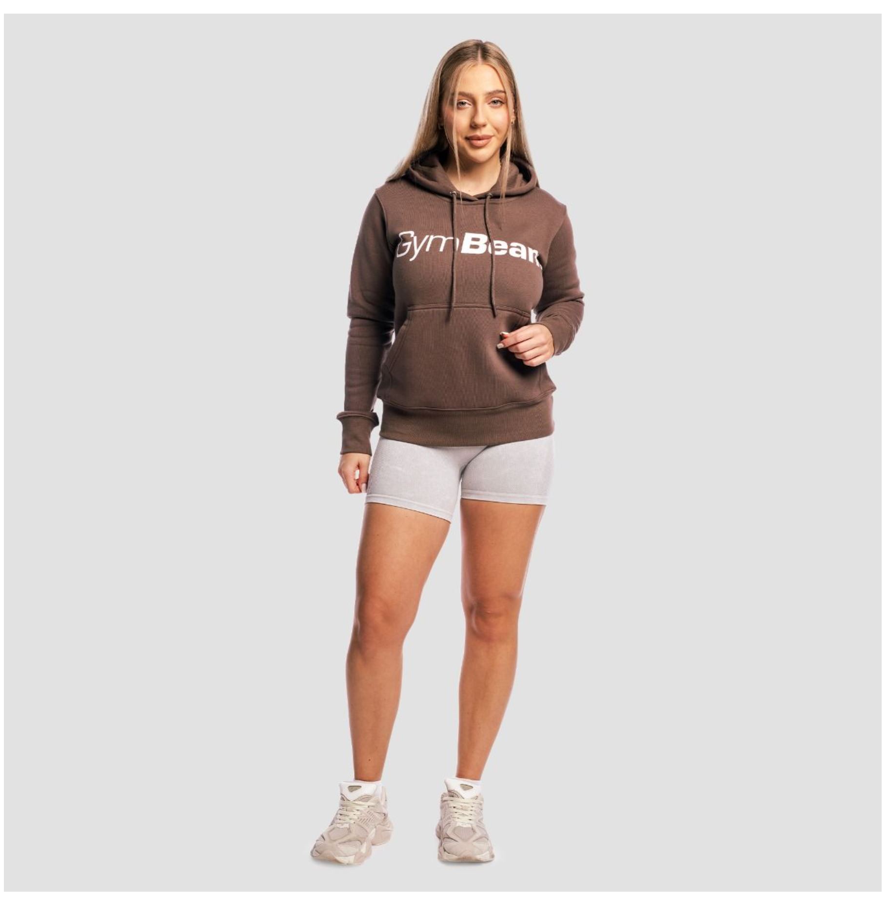 GymBeam ATHLETE-Hoodie für Frauen Sporthoodie Trainings-Kapuzenpullover Kakao Gr. S