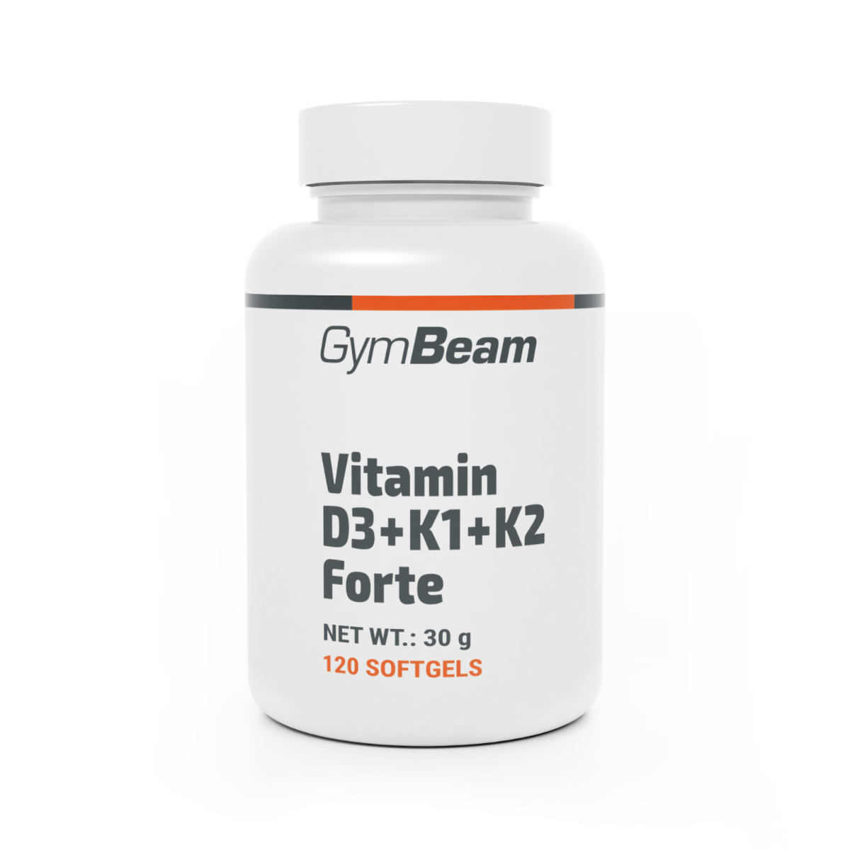 GymBeam Vitamin D3+K1+K2 Forte leicht schluckbar in Softgel-Kapselform