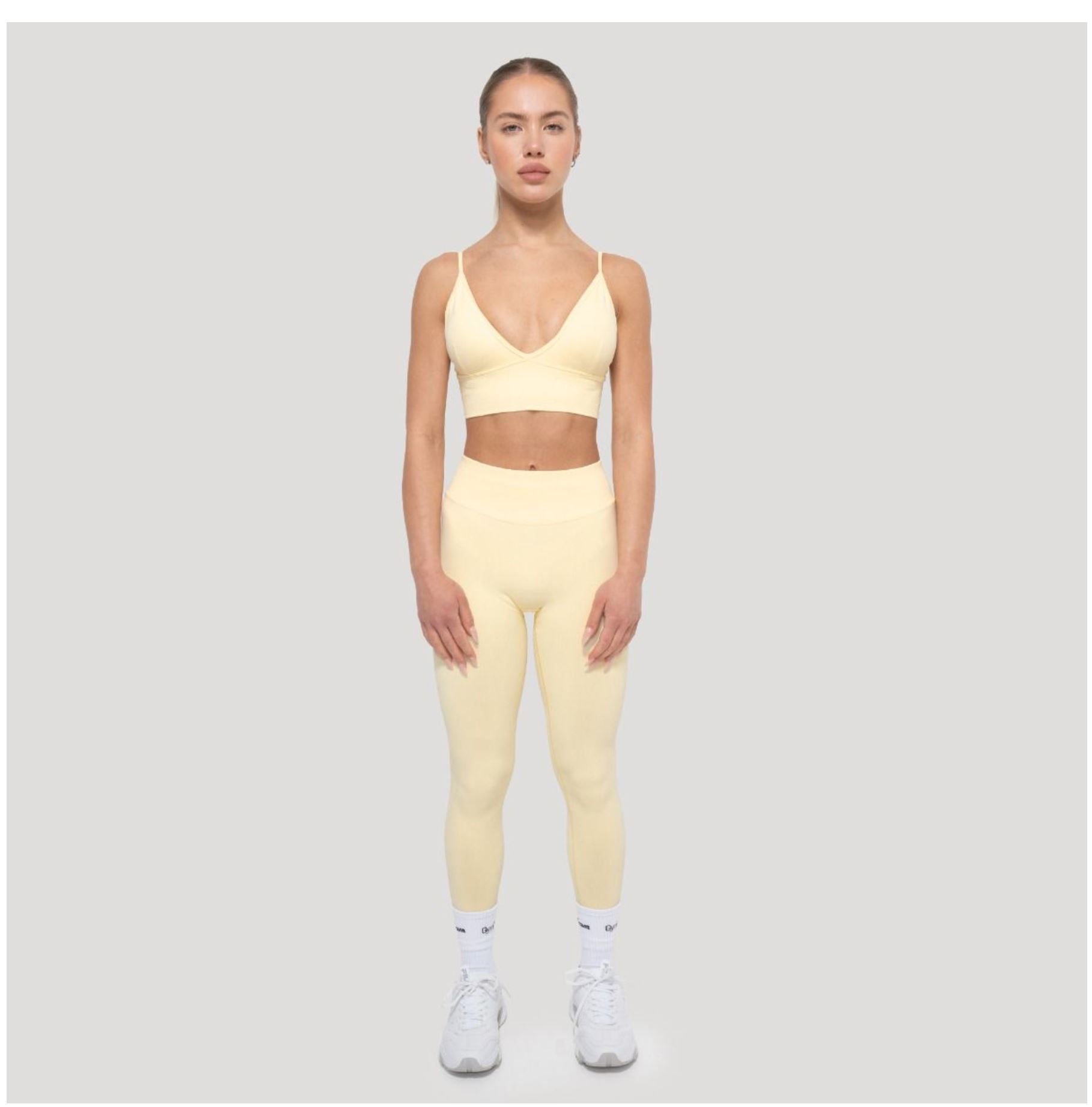 GymBeam LUMA Leggings Scrunch-Butt-Effekt Sportleggings Quick-Dry mit 4-Way-Stretch-Technologie Gelb Gr. XS