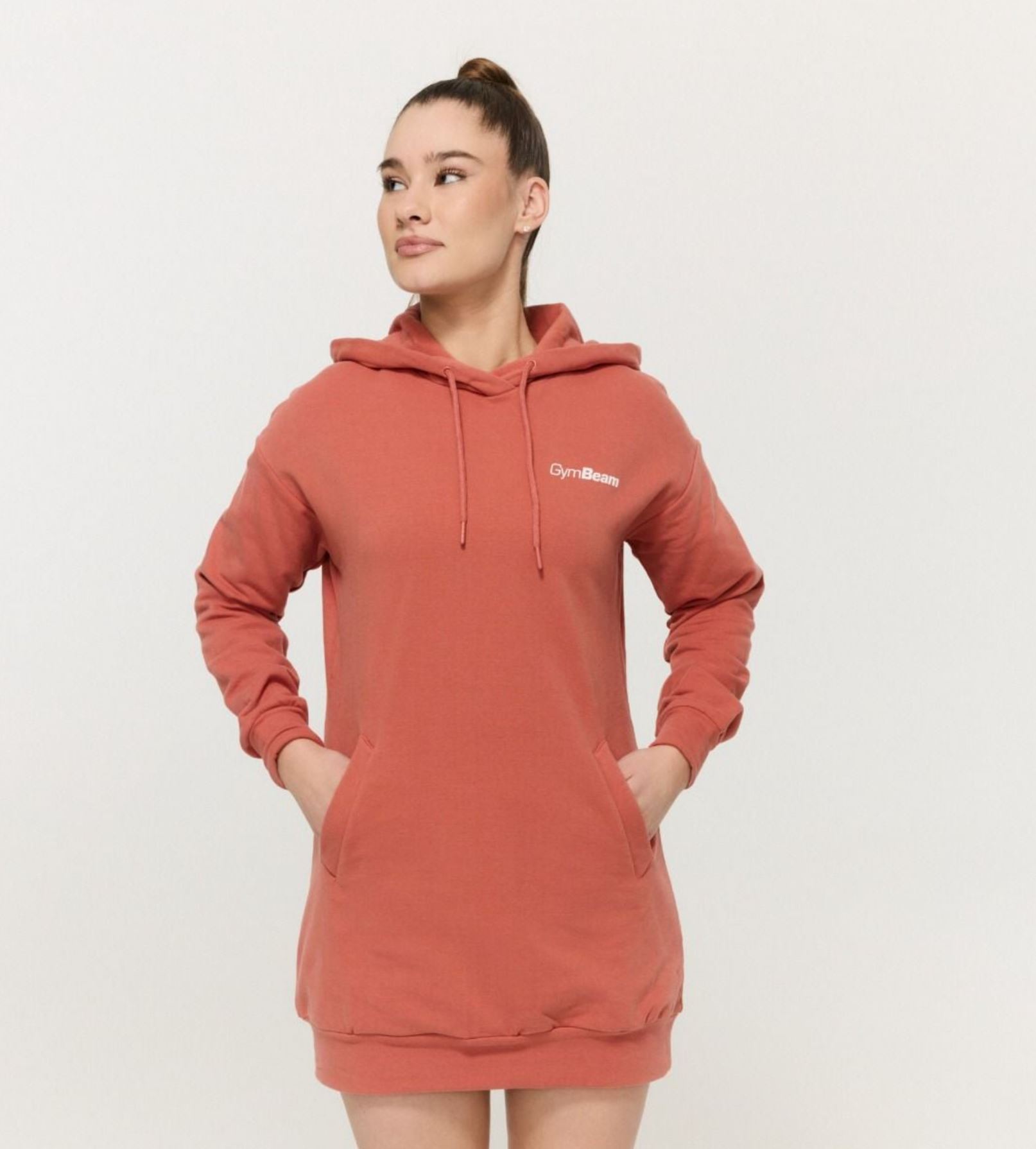 GymBeam LIMITLESS Longline Hoodie mit Seitentaschen Hoodie-Extralang