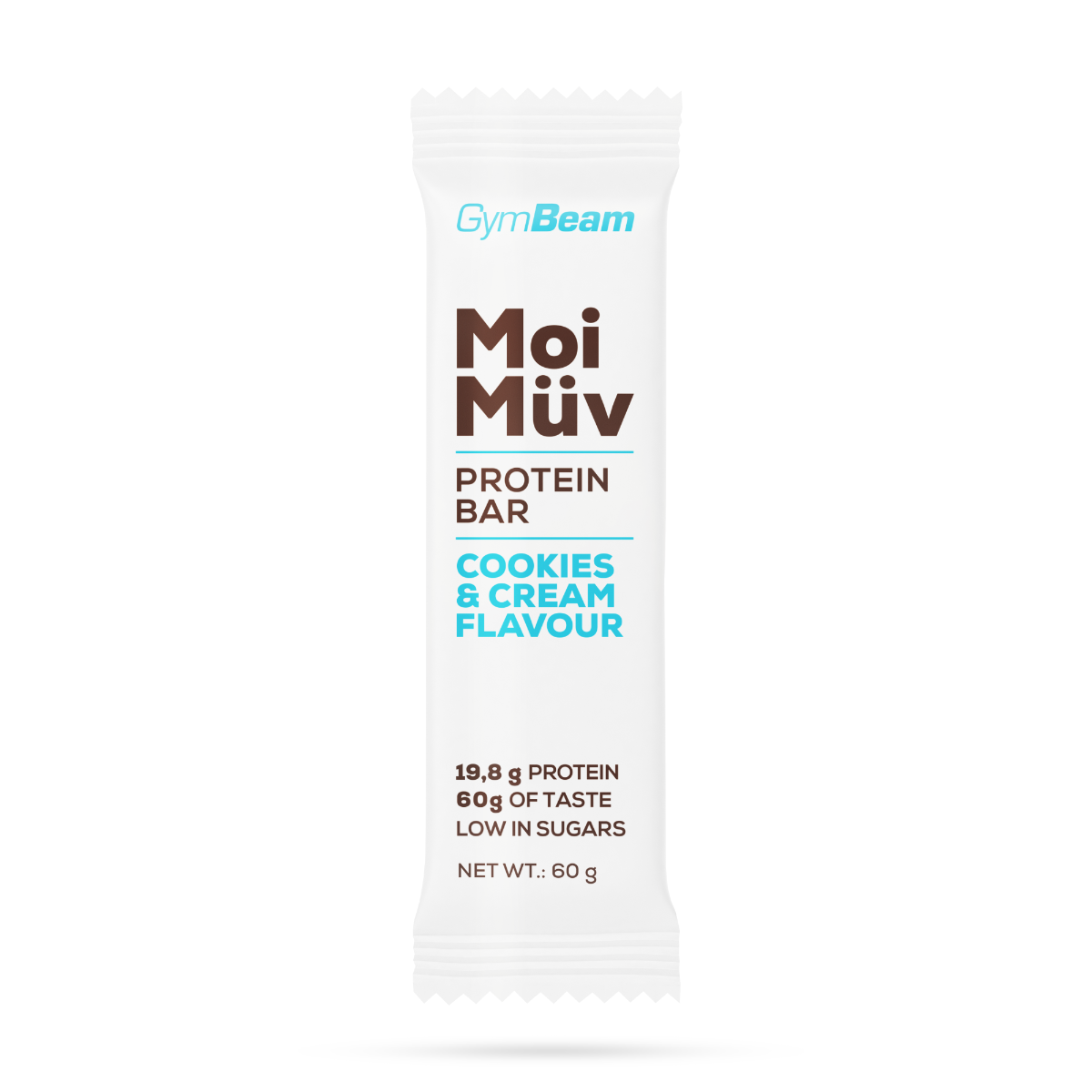 GymBeam Proteinriegel Cookies & Creme MoiMüv Eiweißriegel in Premiumqualität 60 g