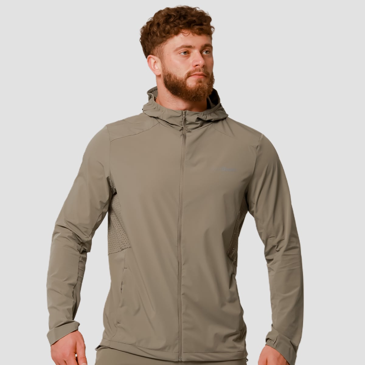 GymBeam PULSE Laufjacke wasserdicht Trainingsjacke DWR-Imprägniert Vetiver Gr. S