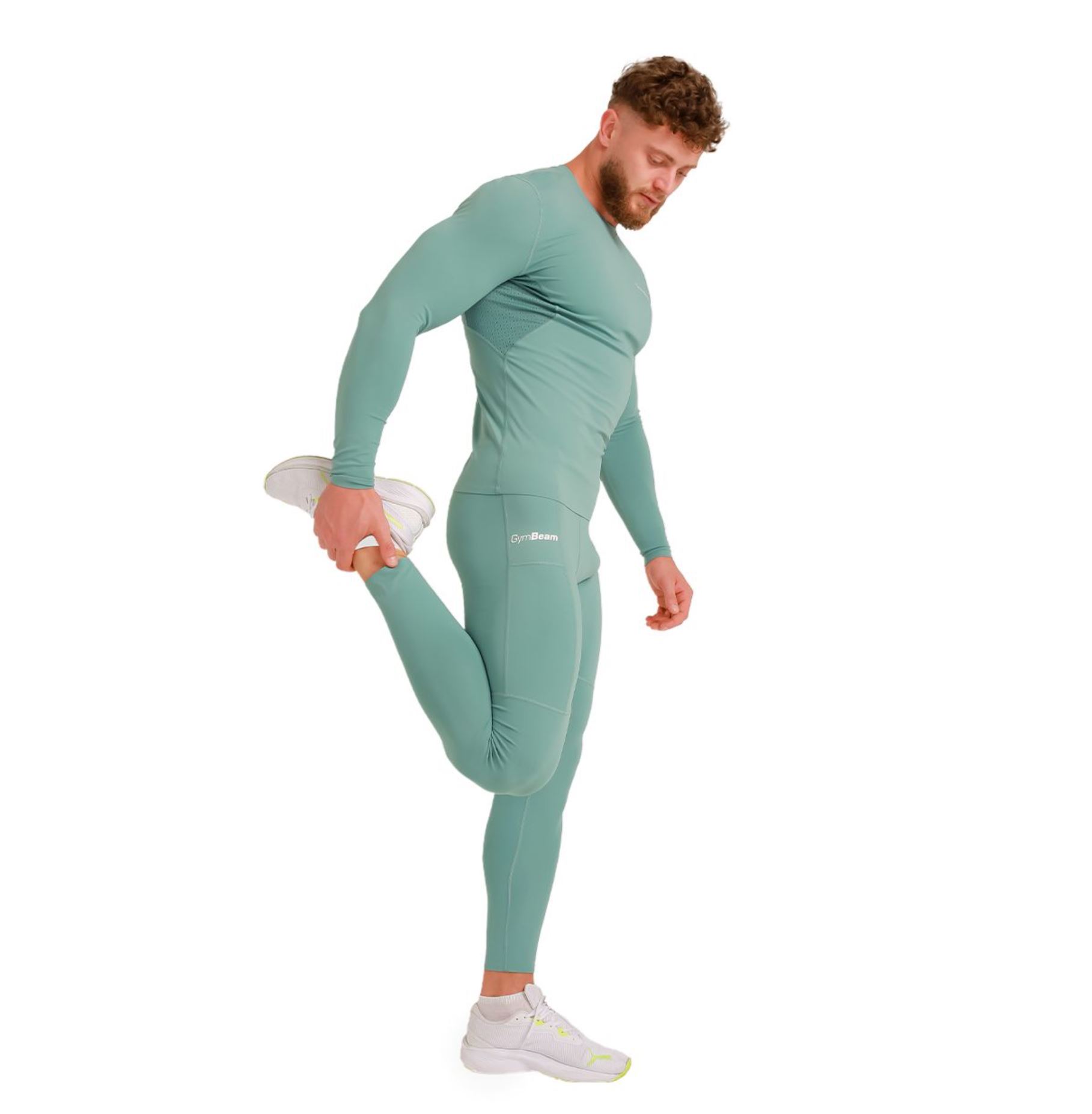 GymBeam High Kompressions‑T-Shirt in Mint für Bodybuilder Kompressionsshirt mit 3-fach Belüftungssystem Gr. S