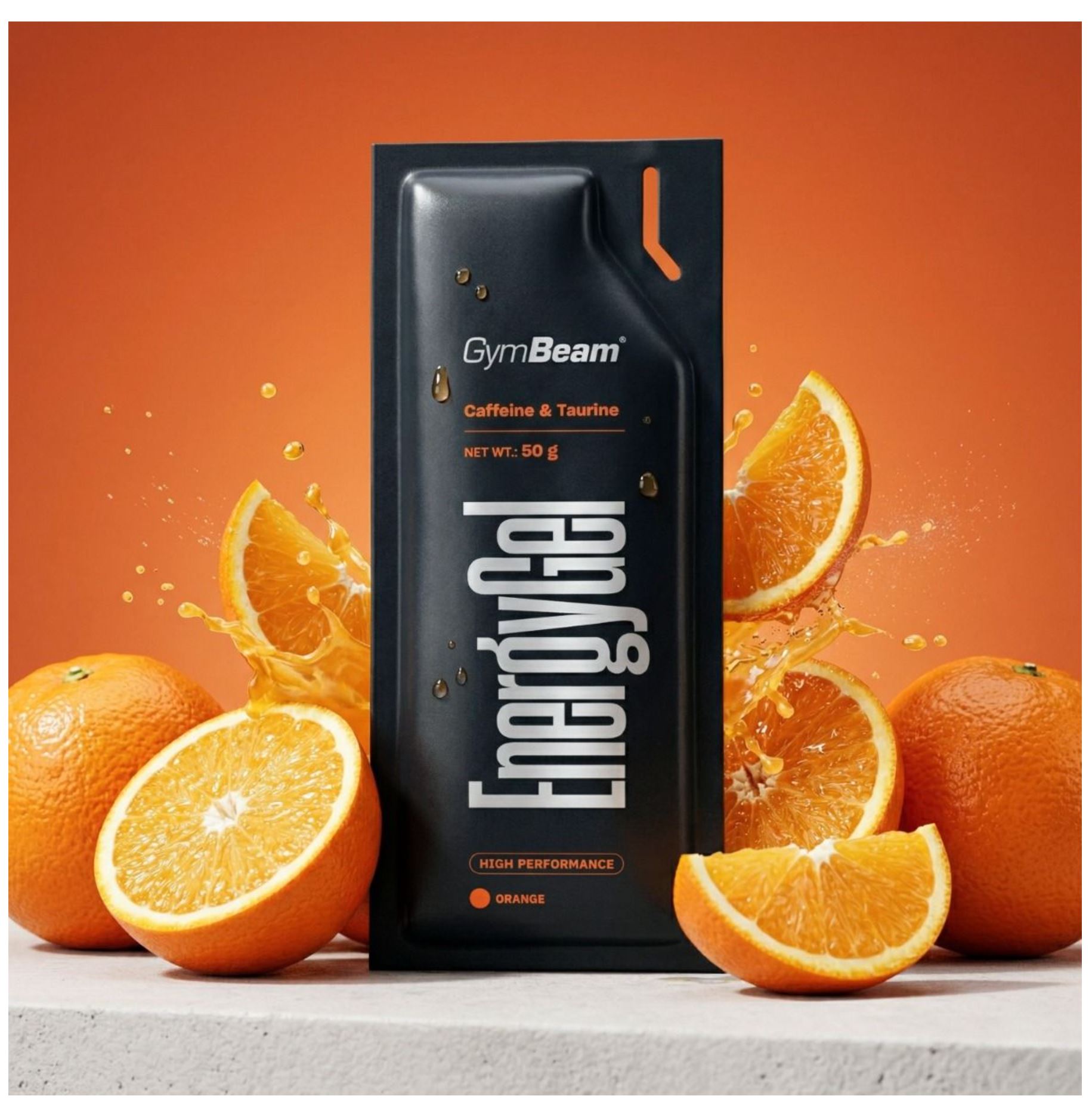 GymBeam Energy Gel mit Koffein & Taurin Trinkgel Orange 50 g