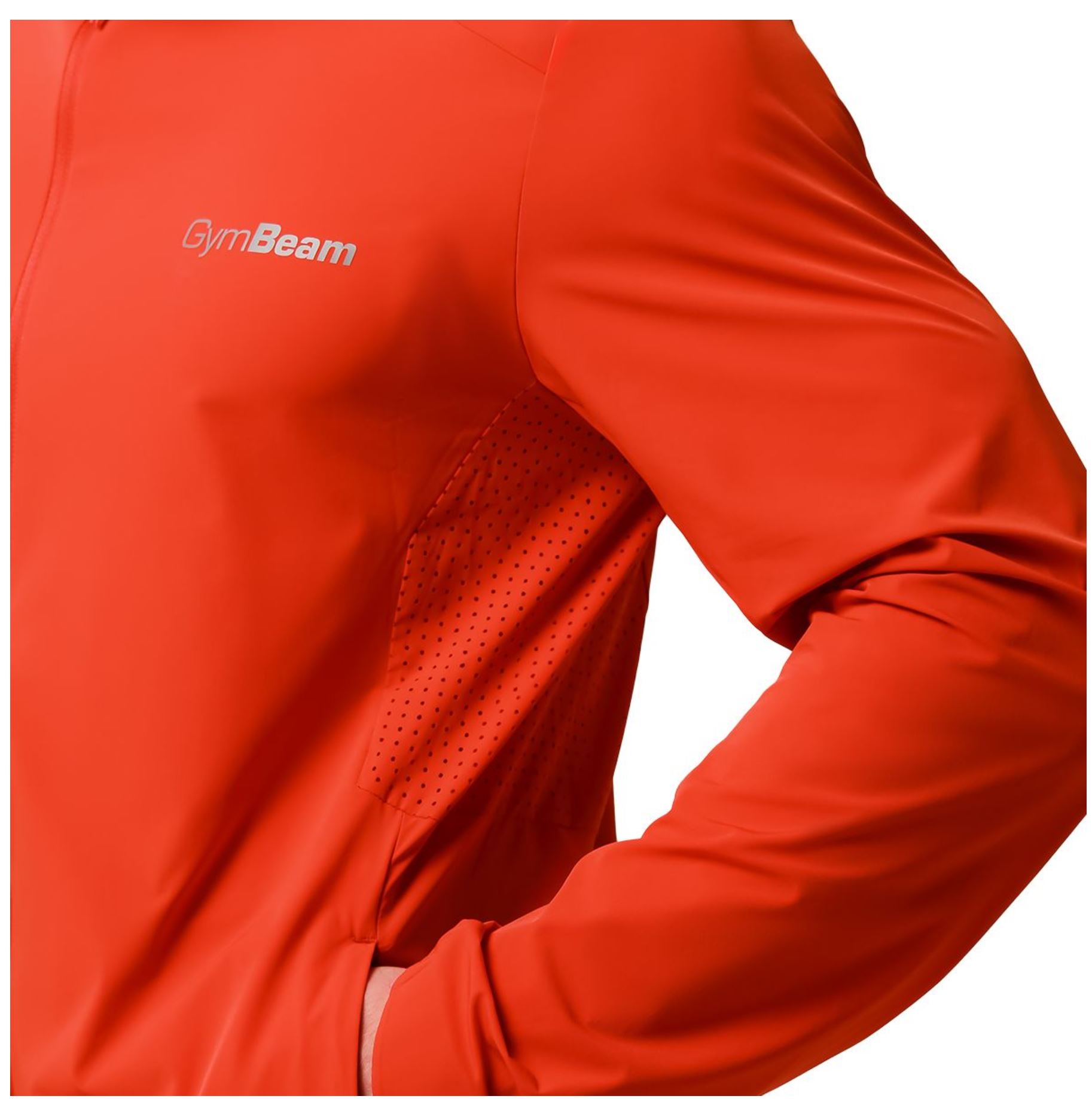 GymBeam PULSE Laufjacke wasserdicht Trainingsjacke DWR-Imprägniert Orange Gr. S