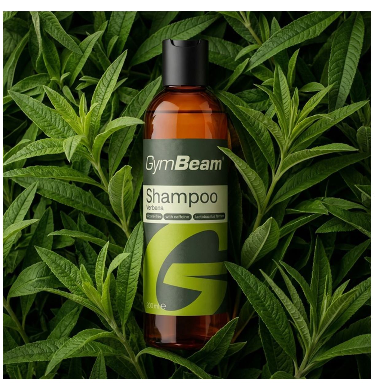 GymBeam Haarshampoo Verbena mit Koffein tierversuchsfreies Koffeinshampoo ohne Silikone Eisenkraut & Zitrusfrüchte-Duft 200 ml