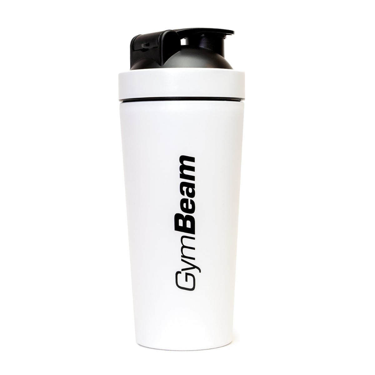 GymBeam Edelstahlshaker weiß rostfrei Edelstahl-Shaker geruchsneutral Shaker warm & kalt 750ml