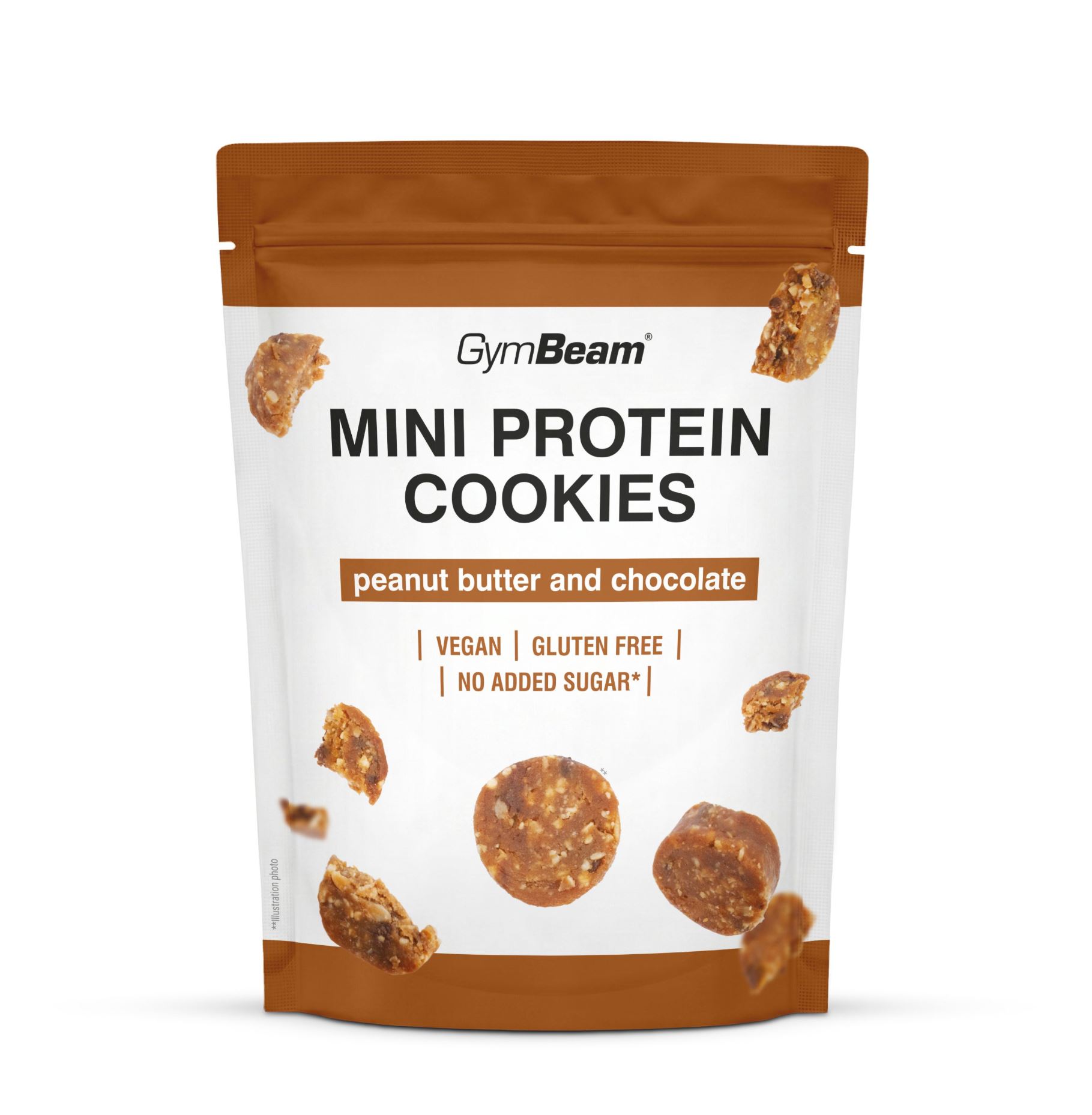 GymBeam Mini Protein Cookies Eiweiß-Kekse glutenfrei Erdnussbutter mit Schokolade 100 g