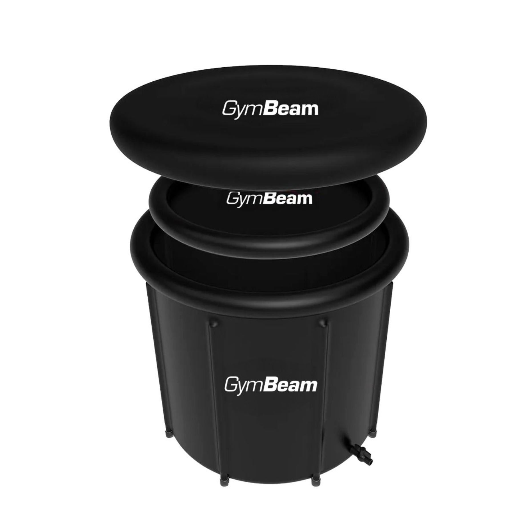 GymBeam Eisbadetonne 380 Liter Eistonne für 1 Person zur Kältetherapie Komplett-Set