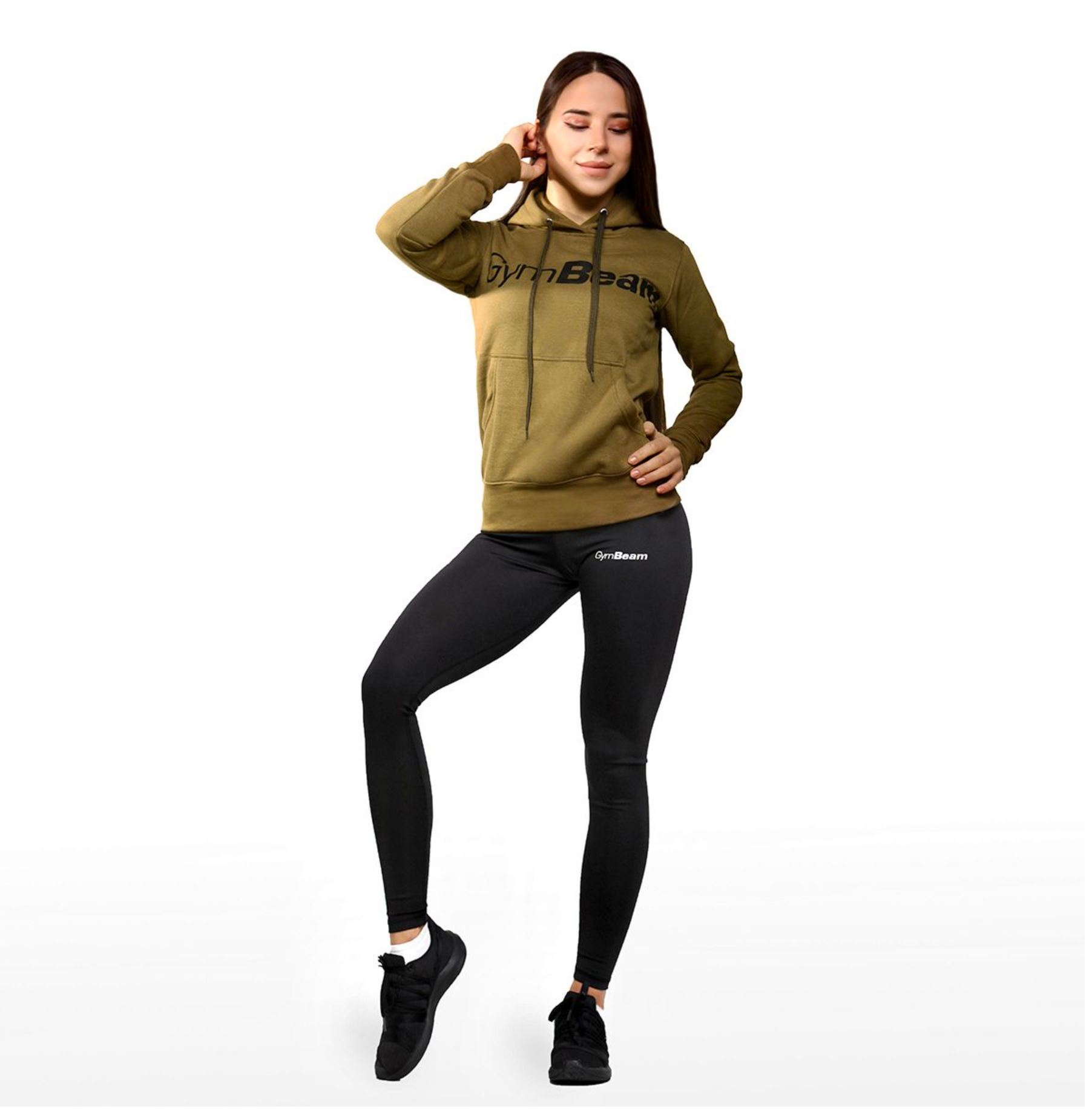 GymBeam ATHLETE-Hoodie für Frauen Sporthoodie Trainings-Kapuzenpullover Military Gr. S