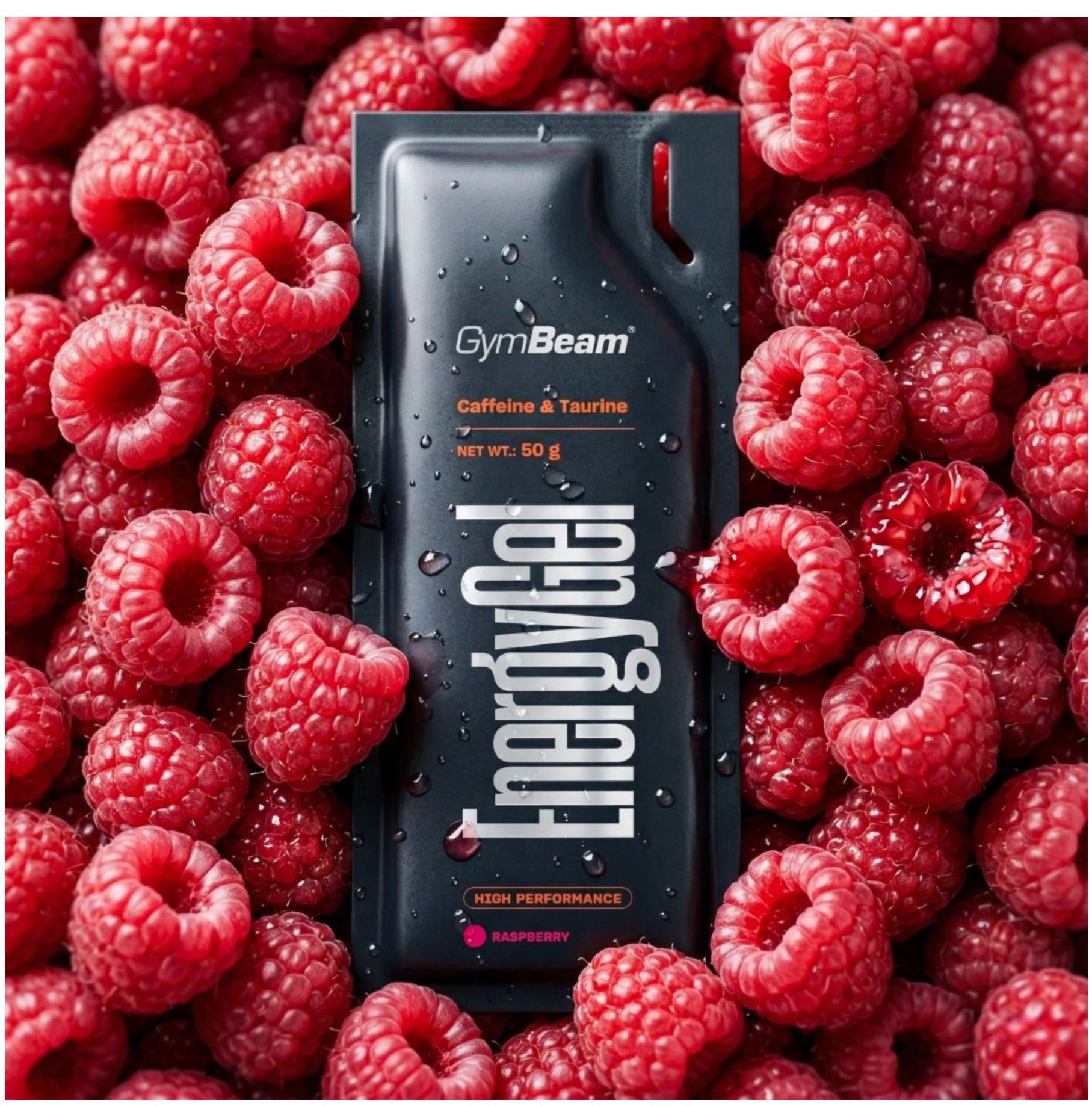 GymBeam Energy Gel mit Koffein & Taurin Trinkgel Himbeere 50 g