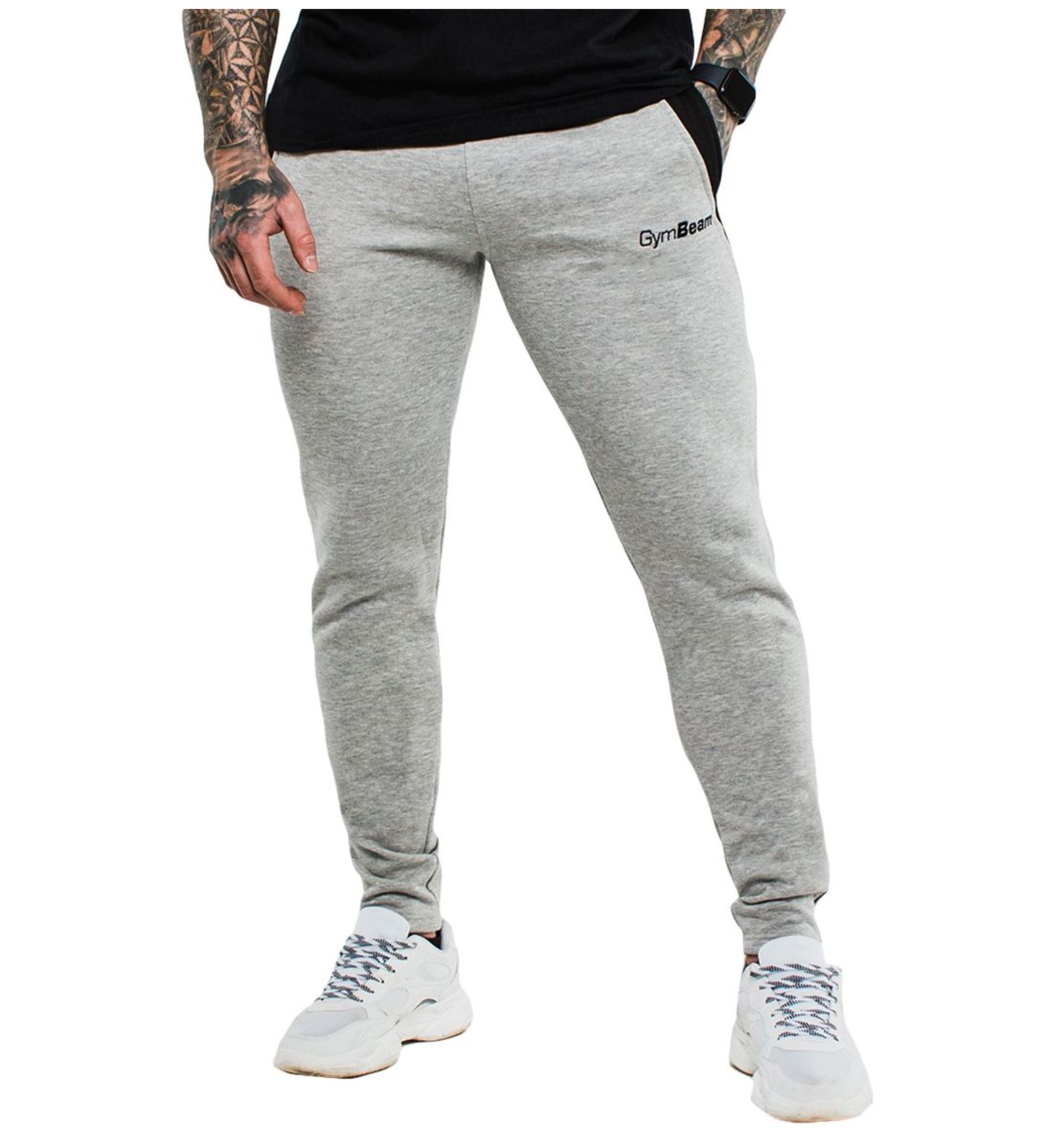 GymBeam Slimfit Jogginghose atmungsaktive Trainingshose knitterfrei Sporthose mit Knöchelbund