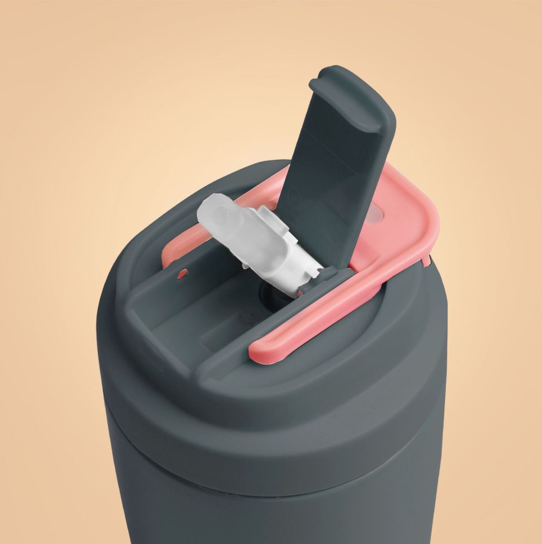 BeastPink Edelstahl-Thermobecher mit Strohhalm doppelwandige Isolierung für warm & Kaltgetränke 500 ml
