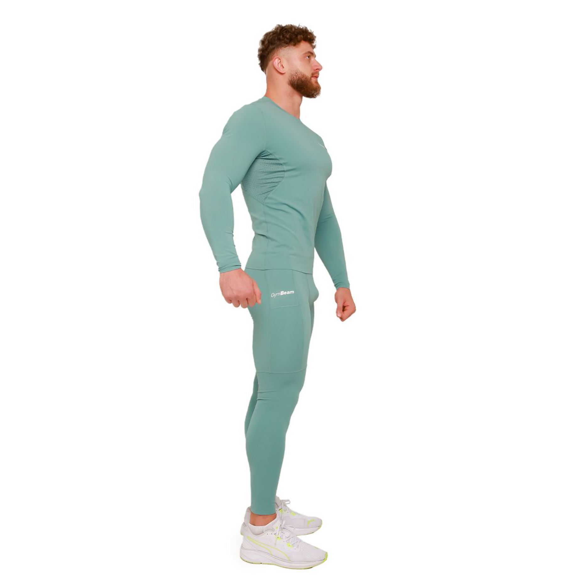GymBeam High Kompressions‑T-Shirt in Mint für Bodybuilder Kompressionsshirt mit 3-fach Belüftungssystem Gr. S