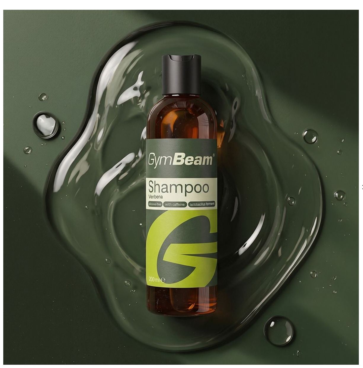 GymBeam Haarshampoo Verbena mit Koffein tierversuchsfreies Koffeinshampoo ohne Silikone Eisenkraut & Zitrusfrüchte-Duft 200 ml