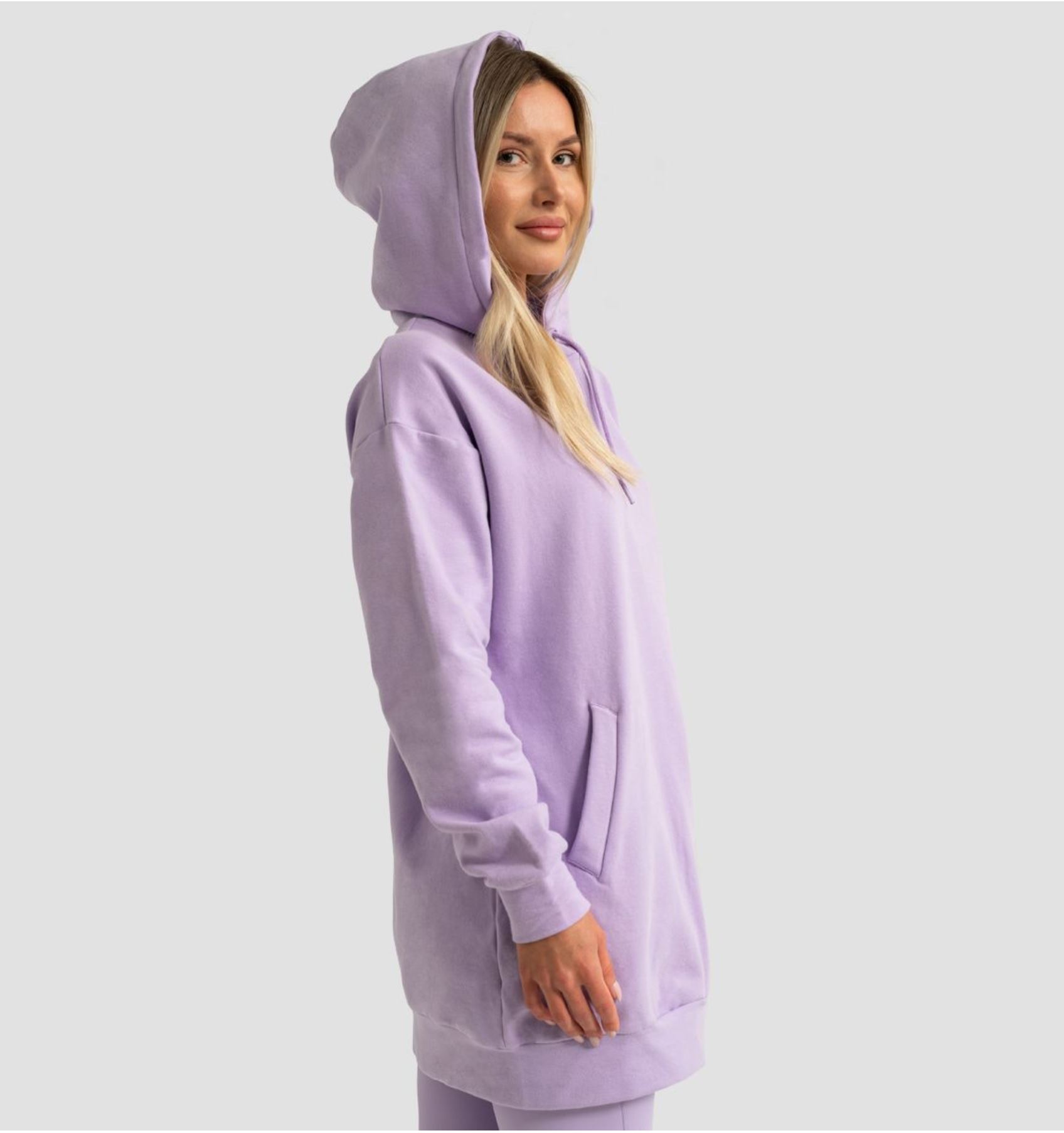 GymBeam LIMITLESS Longline Hoodie mit Seitentaschen Hoodie-Extralang
