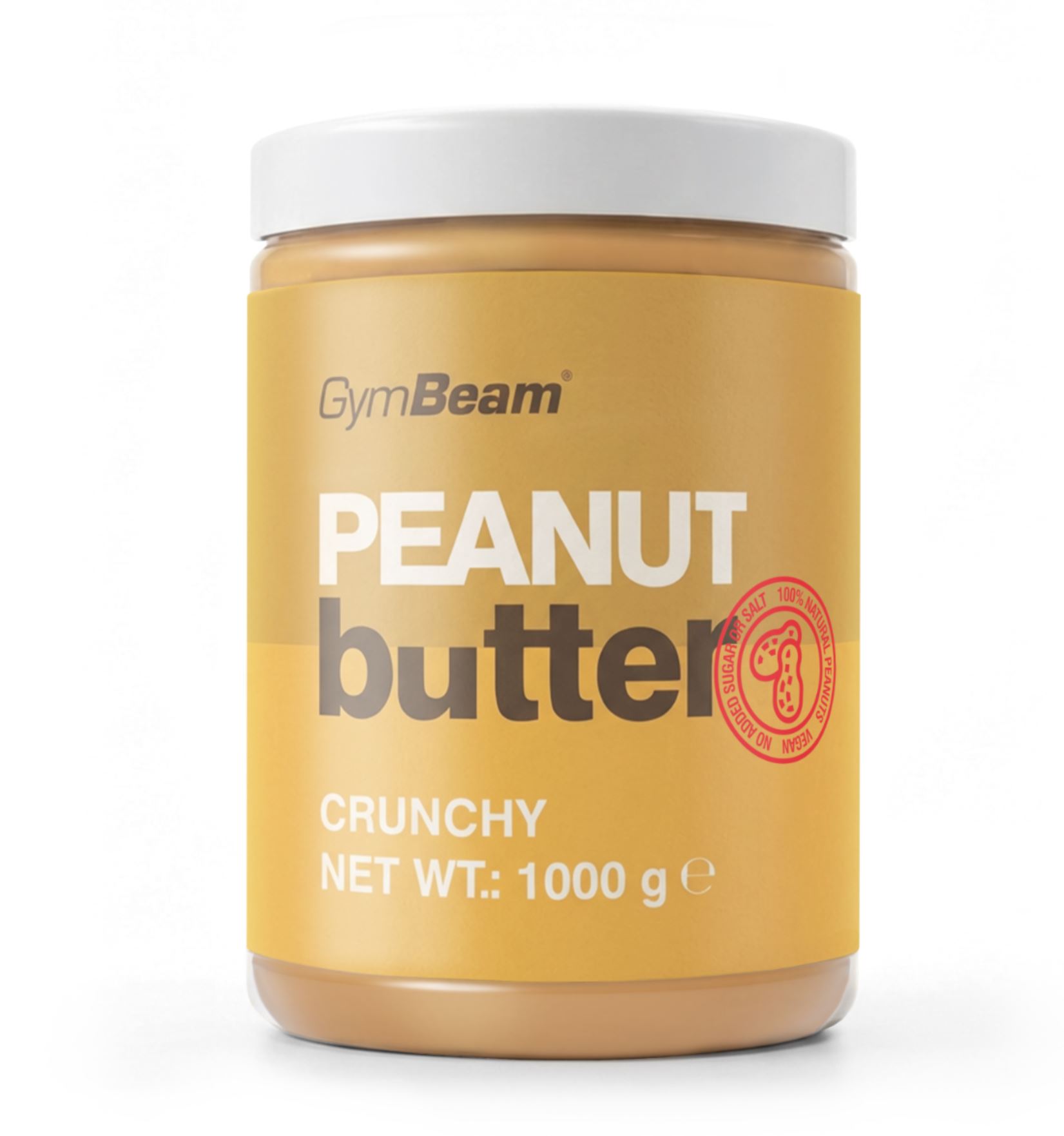 GymBeam Natürliche Erdnussbutter Cremiger Erdnussaufstrich mit Erdnussstücke & ohne Nussstücke Vegan