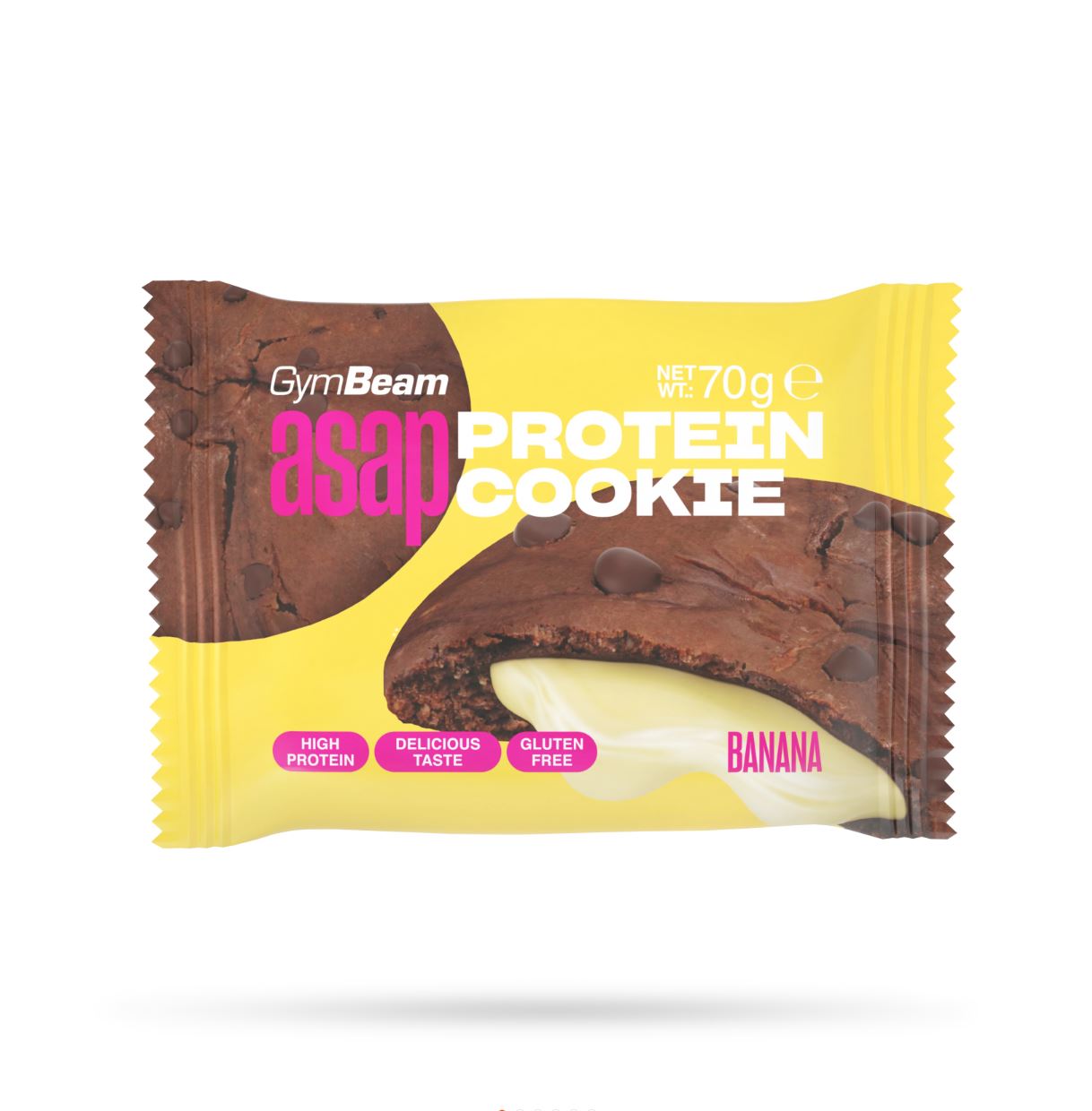 GymBeam Proteinkeks ASAP Protein Cookie zuckerfrei Kekse mit Bananen-Füllung 70 g