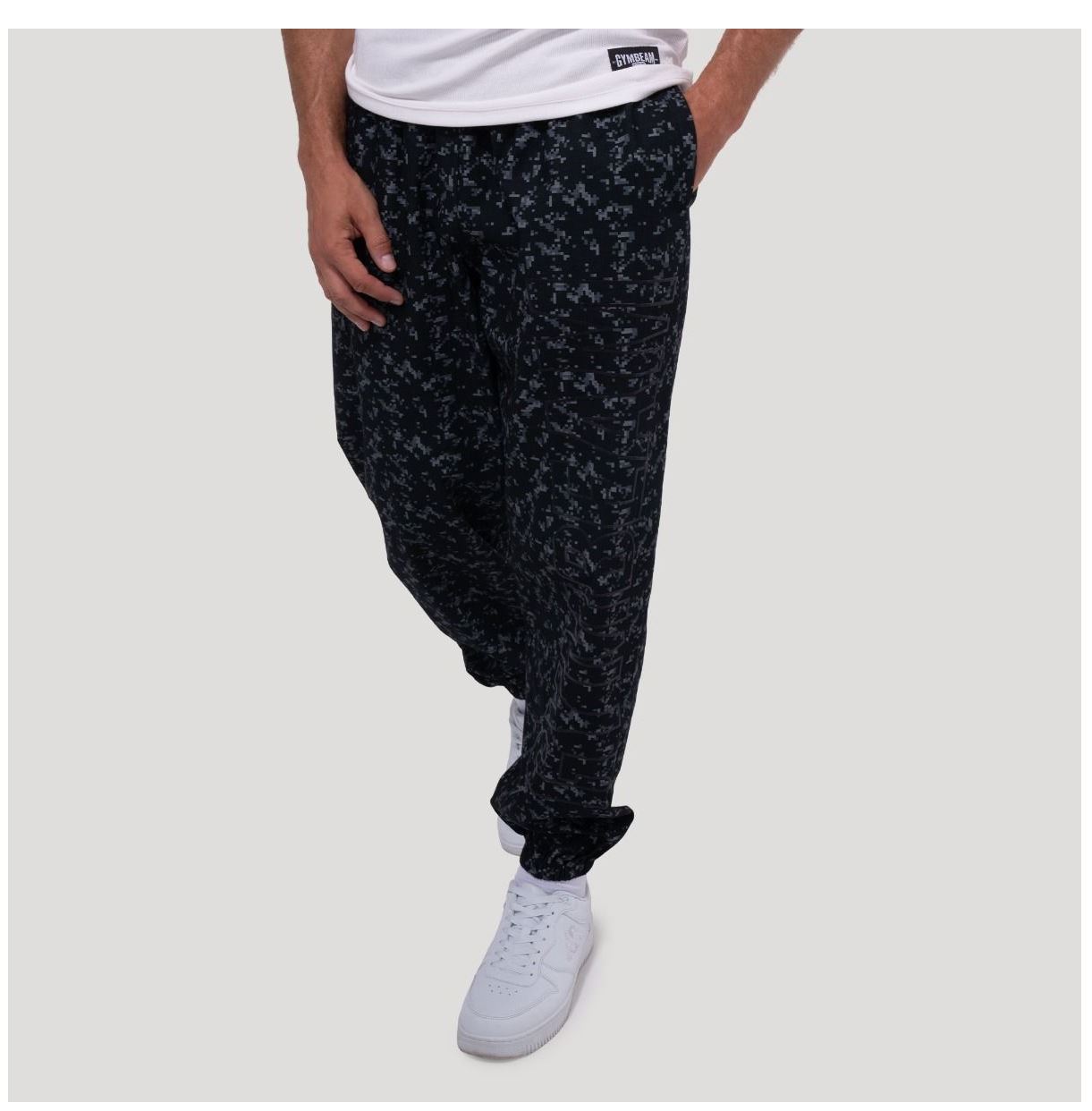 GymBeam Jogginghose charcoal Persistence mit Ripstop-Gewebe Bodybuilderhose oversized-Schnitt 100% Baumwolle Gr. S