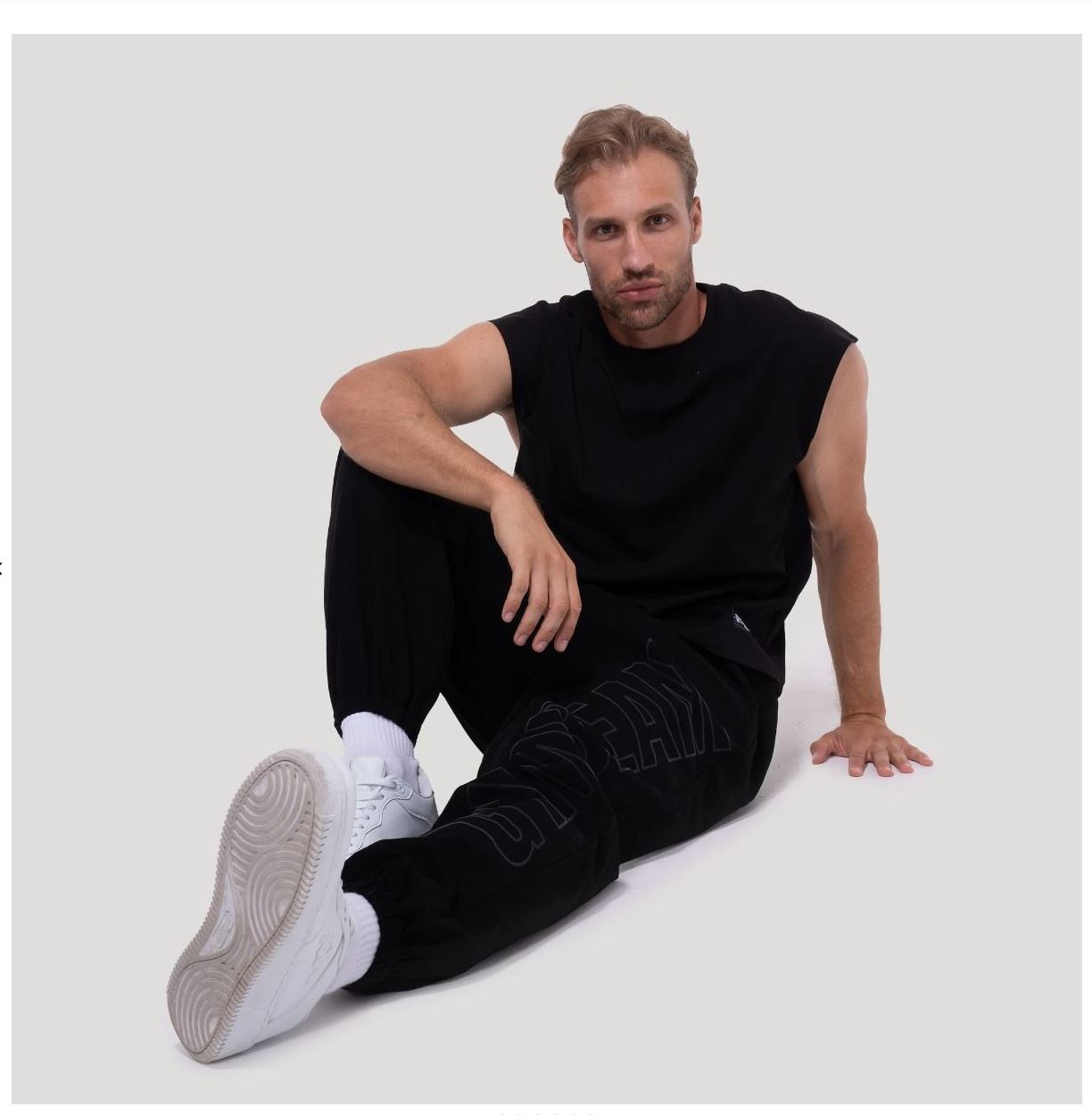 GymBeam Tank Top schwarz Persistence oversized Herren TankTop atmungsaktiv 100% Baumwolle Gr. L