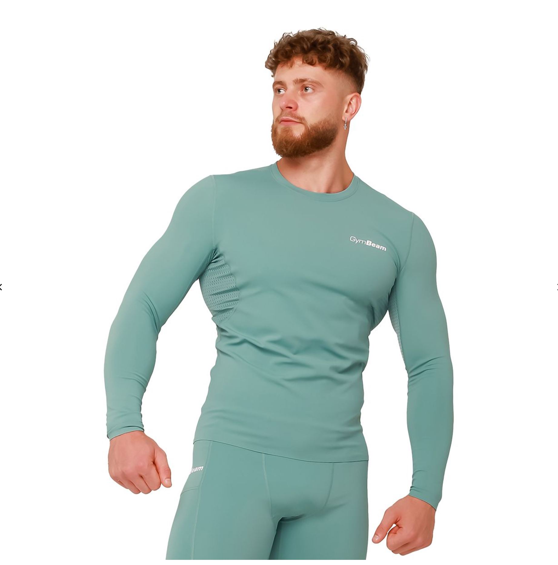 GymBeam High Kompressions‑T-Shirt Mint für Bodybuilder Kompressionsshirt mit 3-fach Belüftungssystem Gr. XL