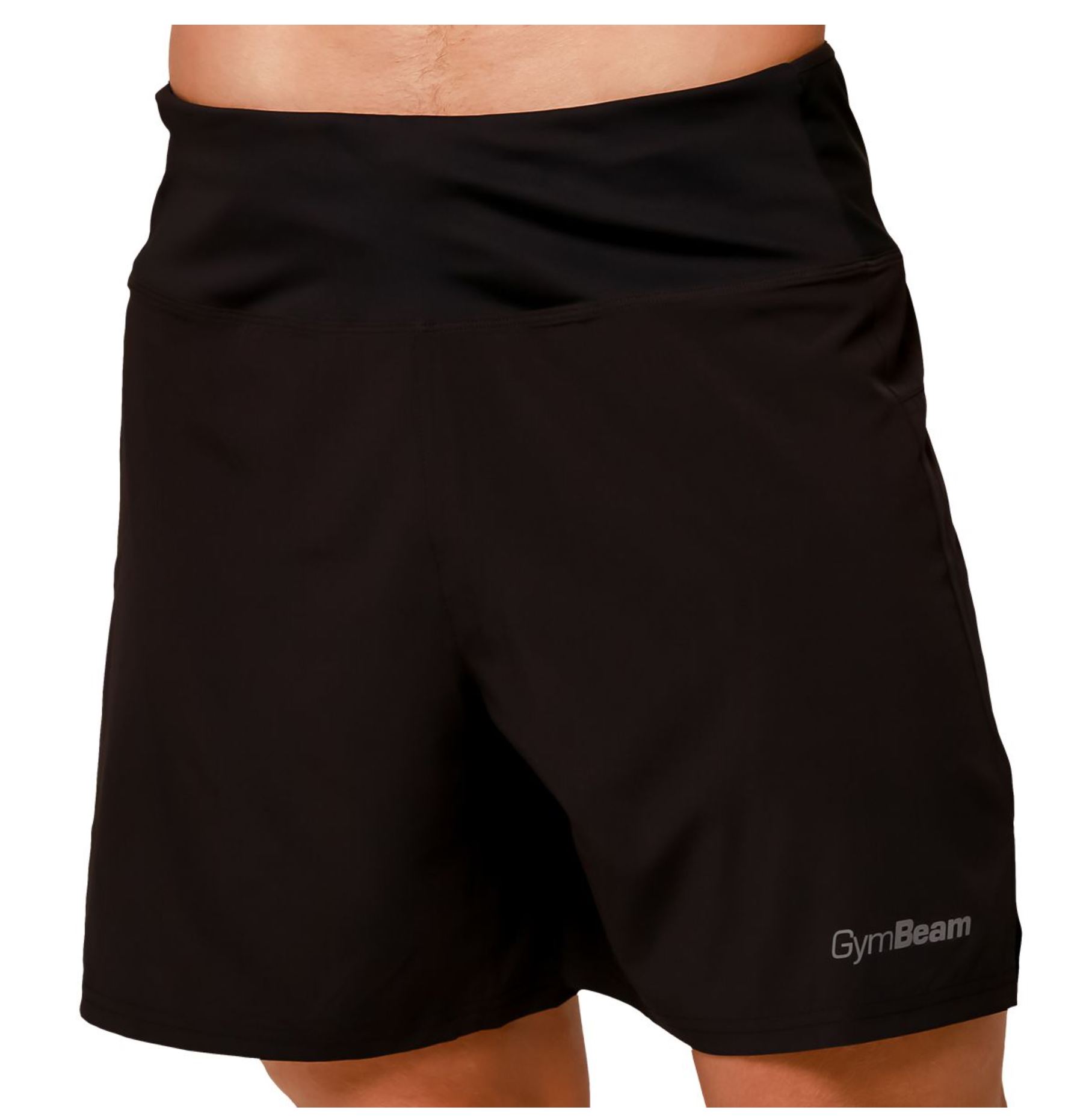 GymBeam PULSE Laufshorts 2in1 atmungsaktiv & schnelltrocknend mit Rückentasche Schwarz Gr. S