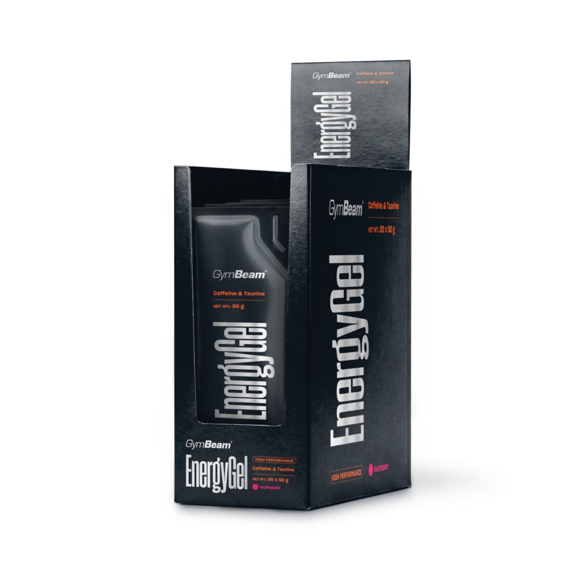 GymBeam Energy Gel mit Koffein & Taurin Trinkgel Himbeere 50 g