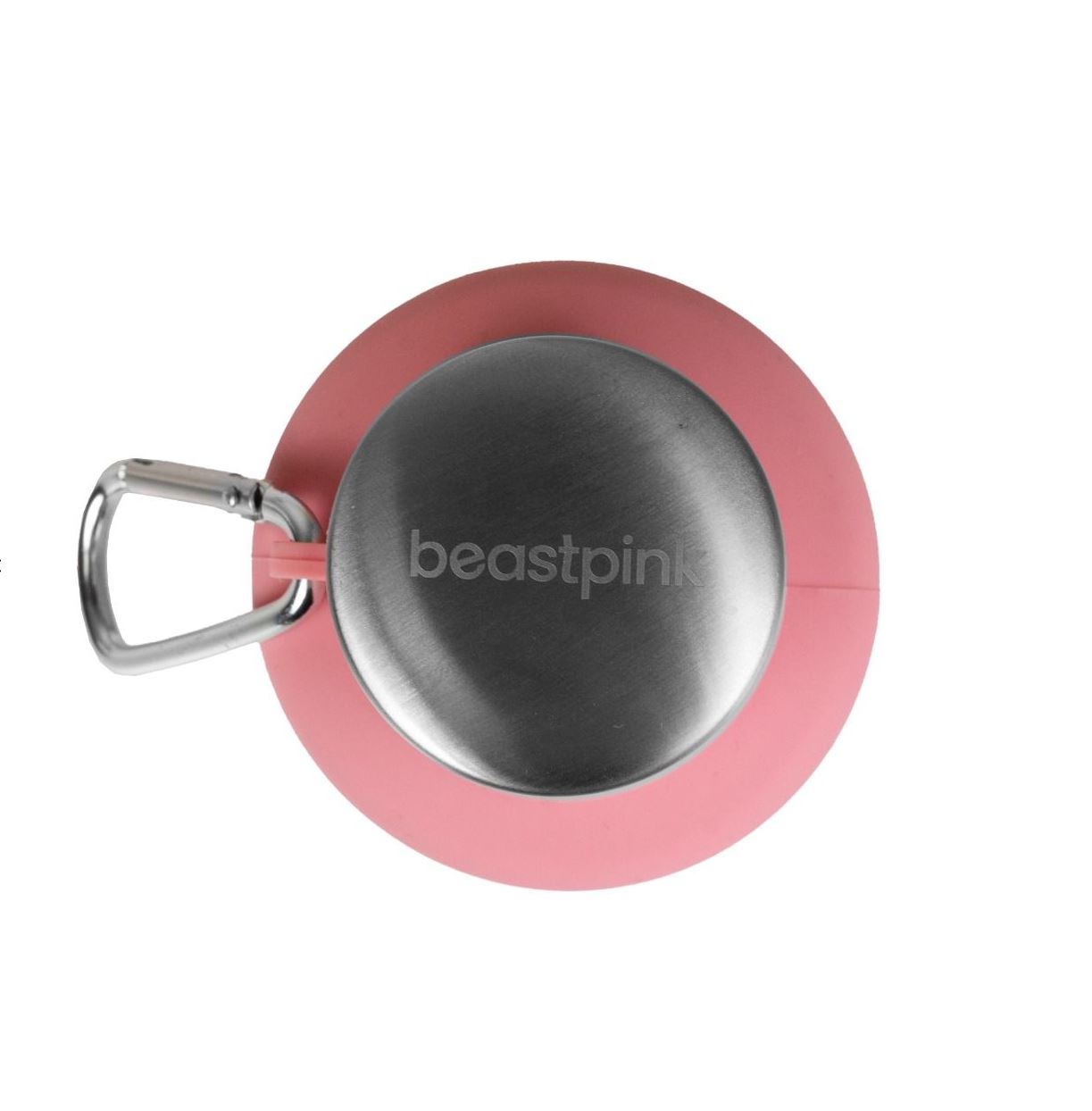 BeastPink Faltbare Trinkflasche pink mit Karabinerhaken aus Silikon Kompakttrinkflasche als Minitrinkflasche 500 ml