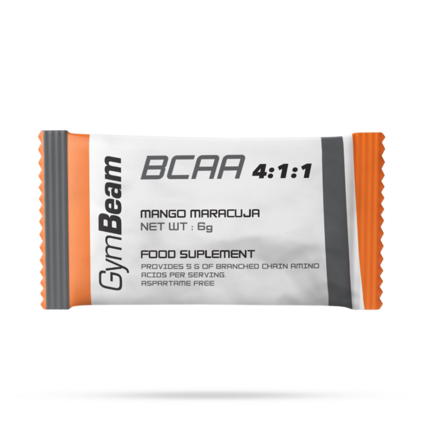 GymBeam BCAA 4:1:1 Instant laborgetestet rein pflanzlich in Pulverform Mango-Maracuja Probierpackung 6 g