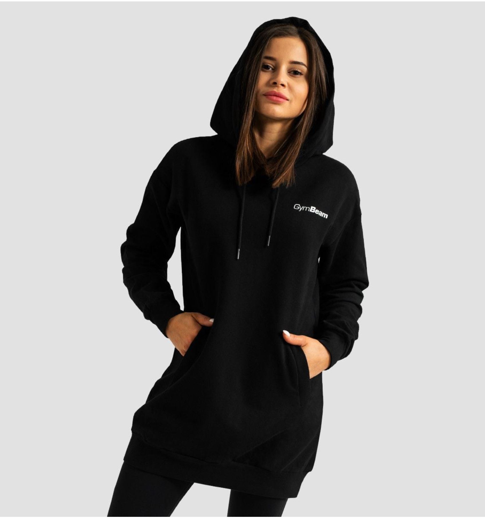 GymBeam LIMITLESS Longline Hoodie mit Seitentaschen Hoodie-Extralang
