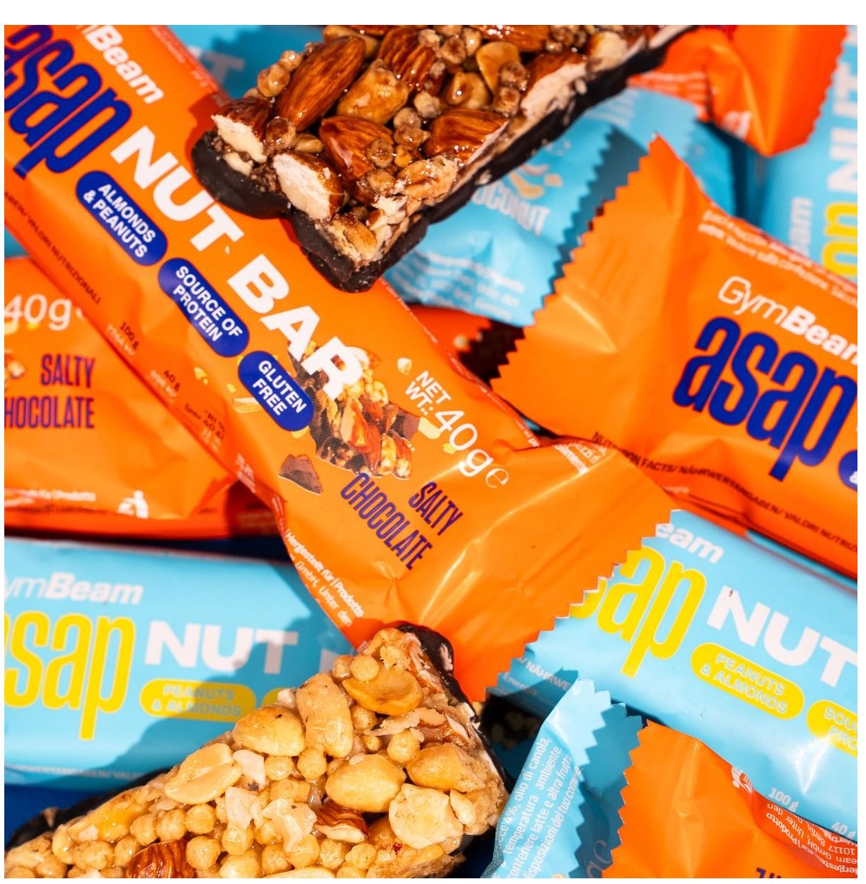 GymBeam ASAP Nussriegel als Proteinriegel Fitnessriegel mit Kokos Geschmack 40 g