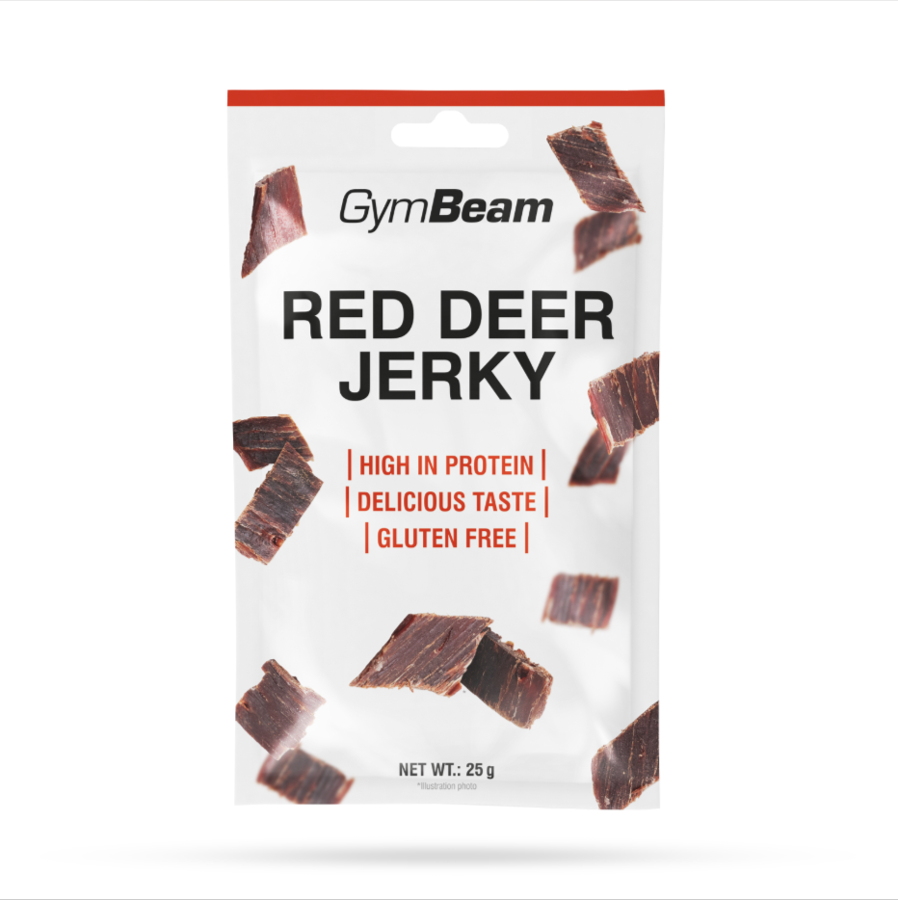 GymBeam Rotwild Jerky getrocknet Rotwildfleisch intensiv & würzig 25 g