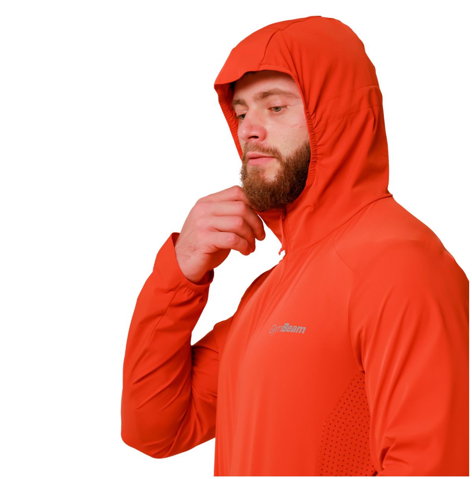 GymBeam PULSE Laufjacke wasserdicht Trainingsjacke DWR-Imprägniert Orange Gr. S